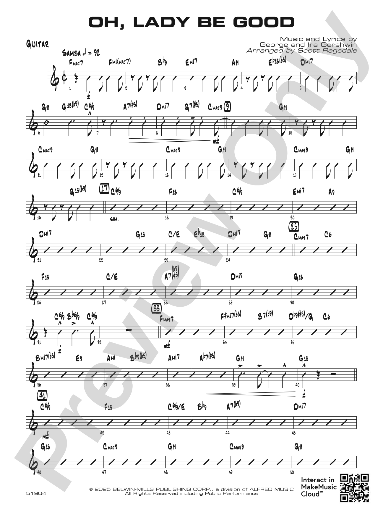 Oh, Lady Be Good: Guitar
