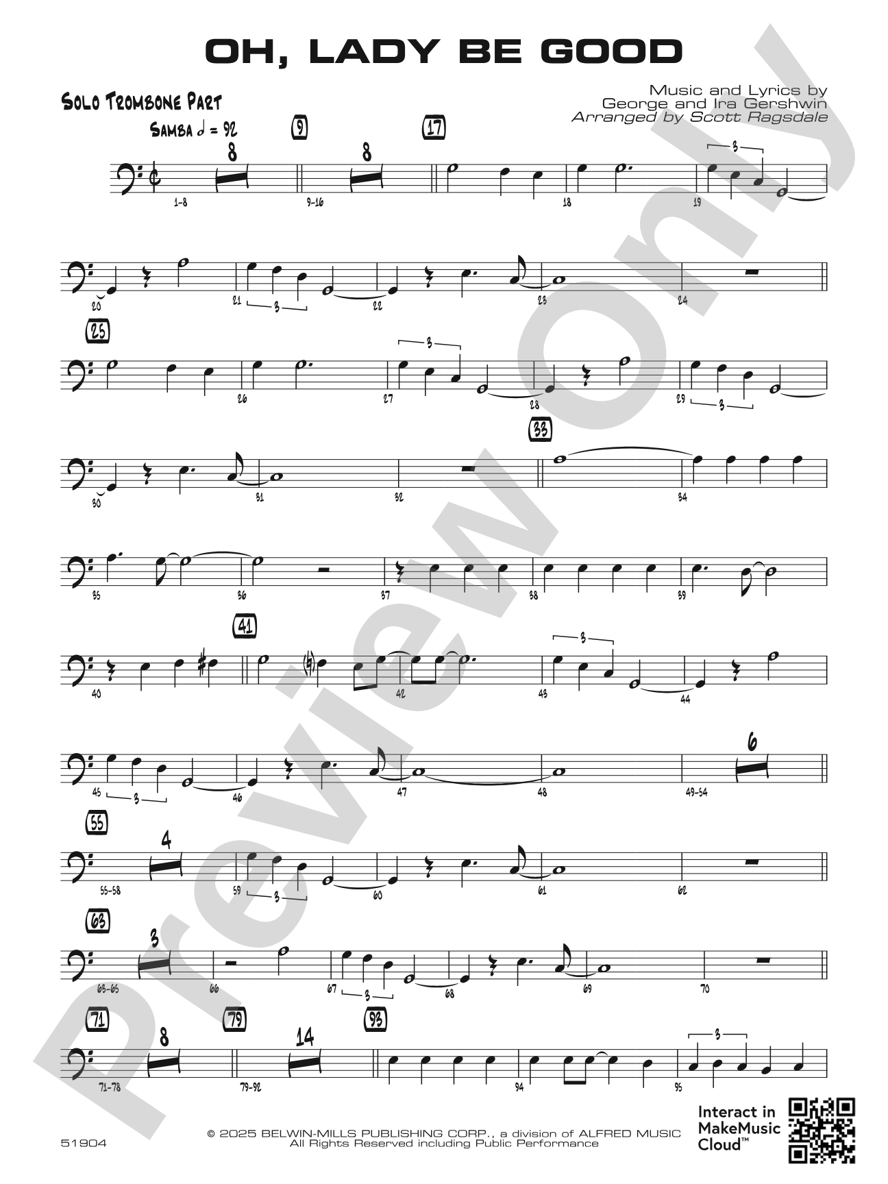 Oh, Lady Be Good: Optional Solo Trombone