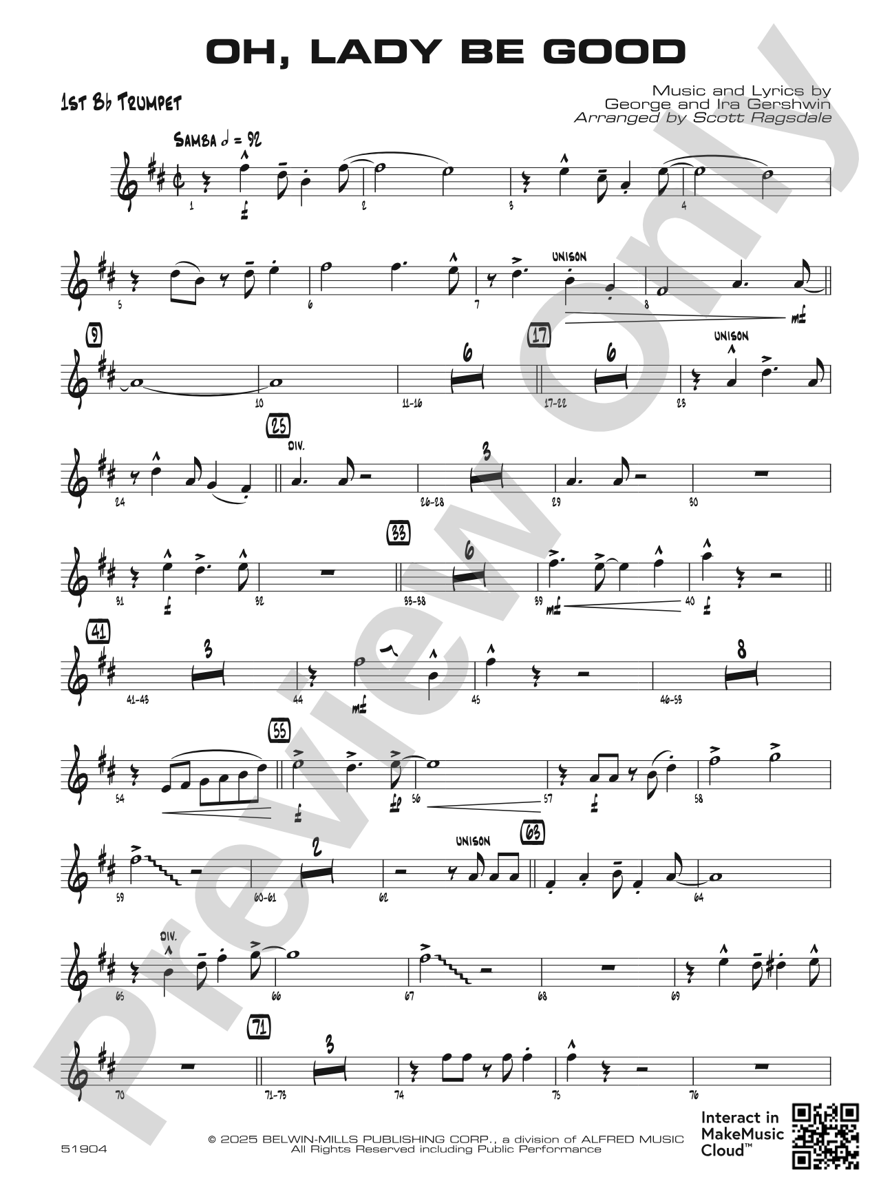 Oh, Lady Be Good: 1st B-flat Trumpet