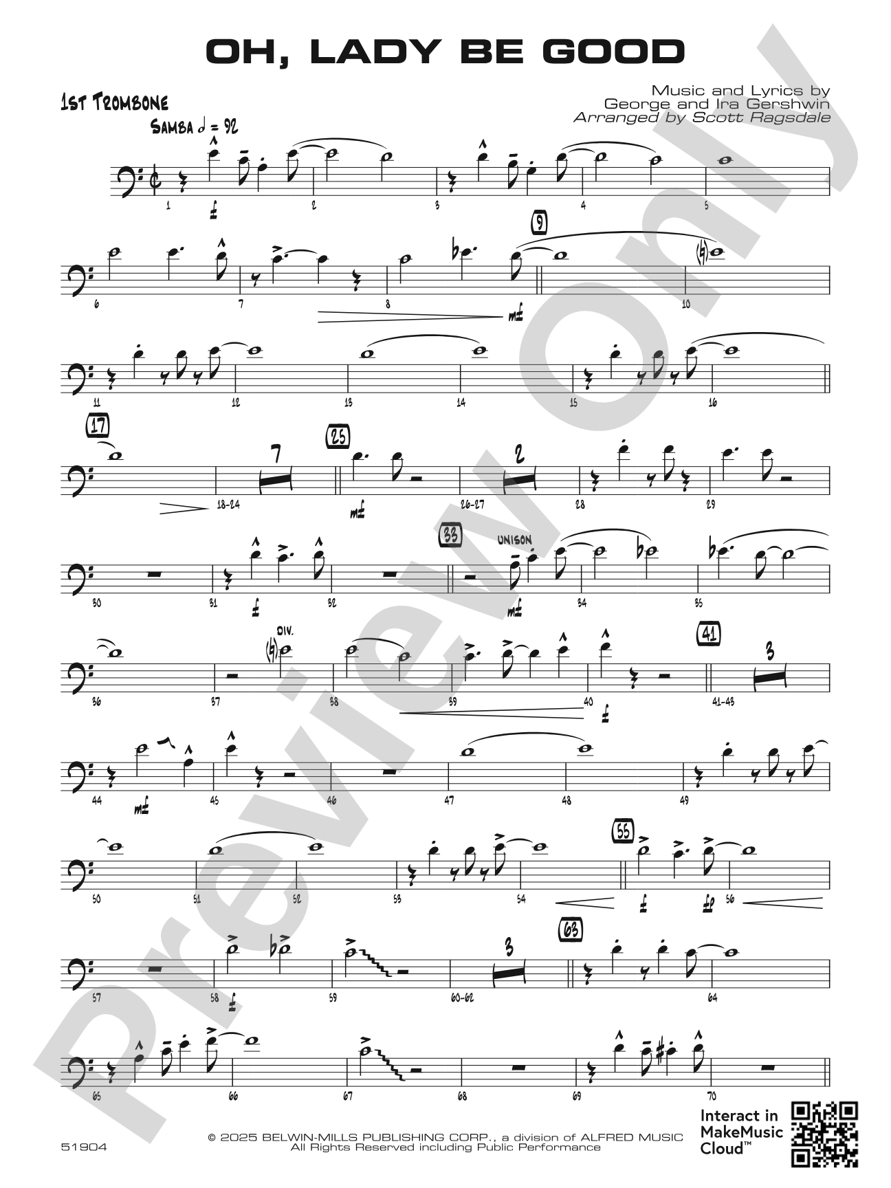 Oh, Lady Be Good: 1st Trombone