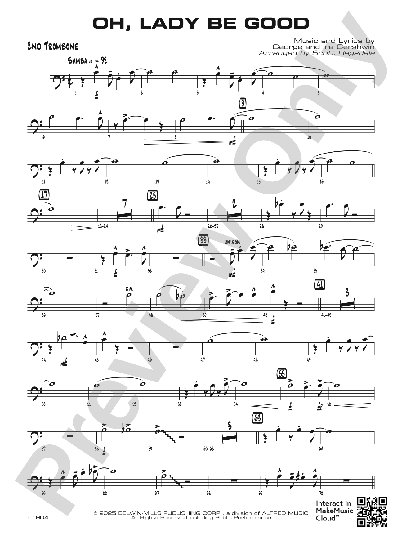 Oh, Lady Be Good: 2nd Trombone