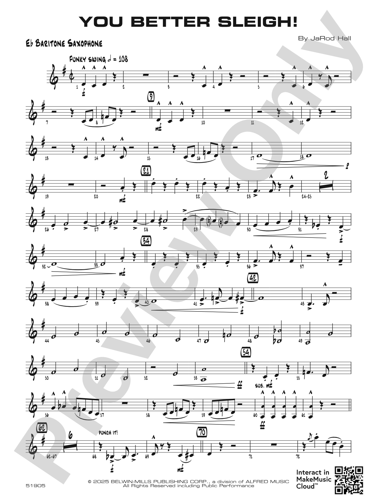 You Better Sleigh!: E-flat Baritone Saxophone