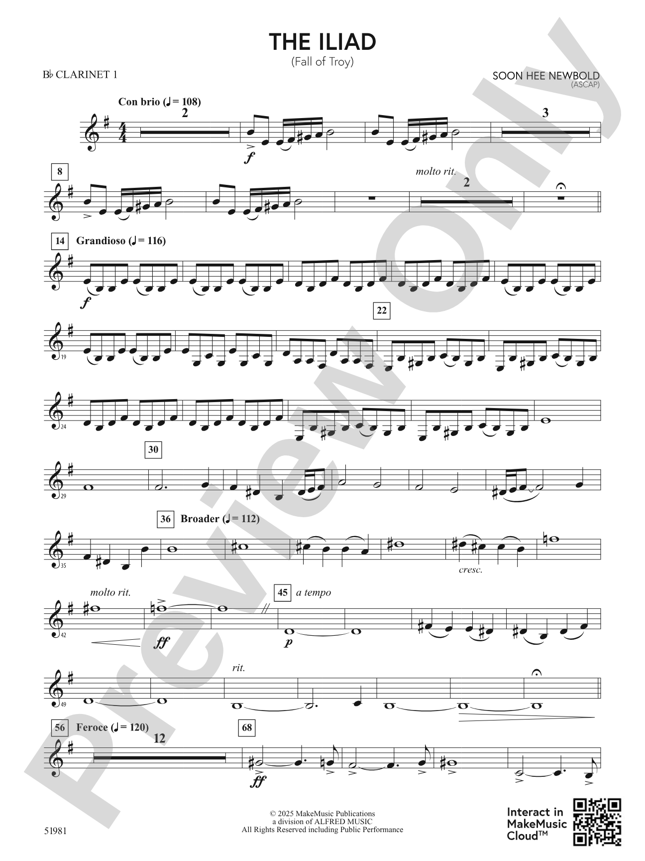 The Iliad: 1st B-flat Clarinet