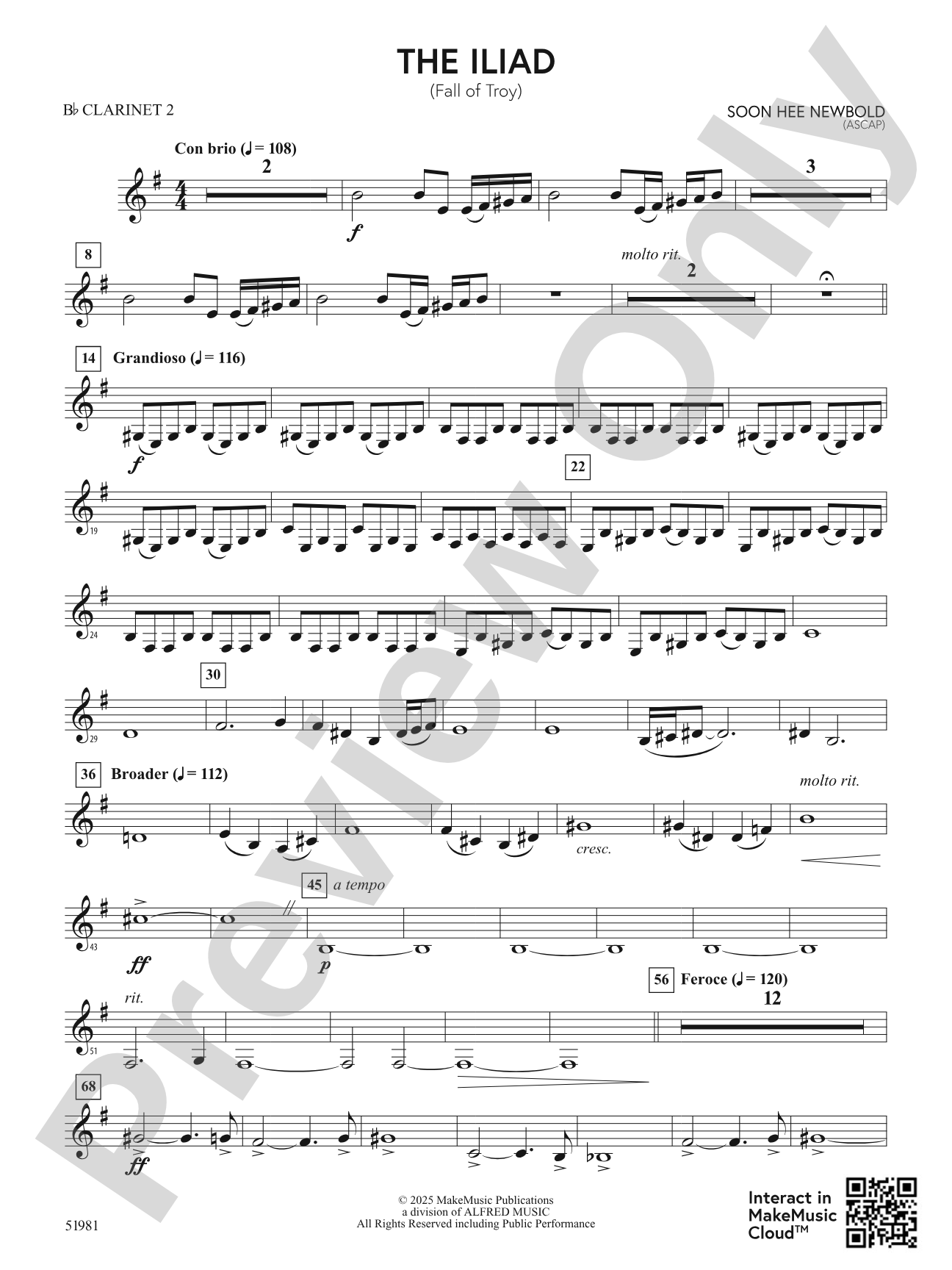 The Iliad: 2nd B-flat Clarinet