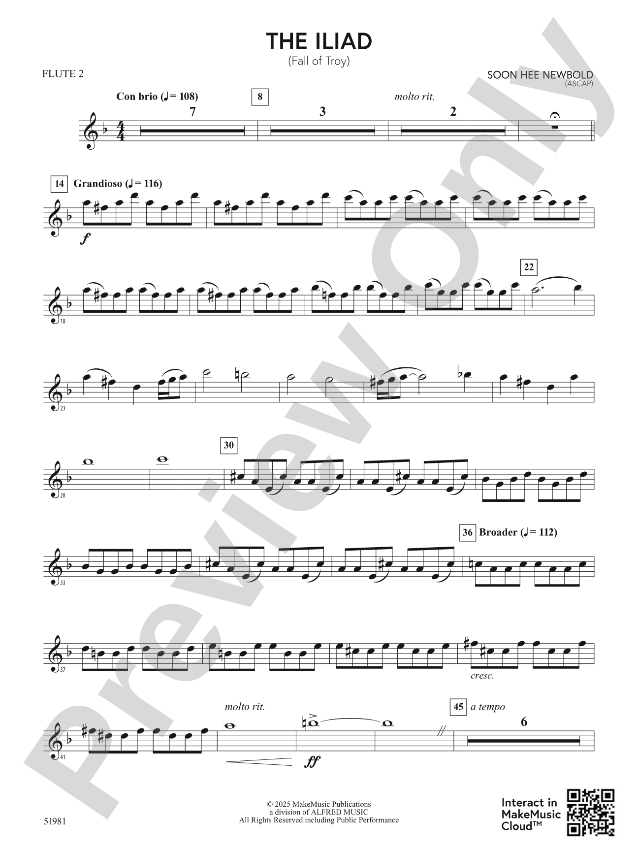 The Iliad: 2nd Flute