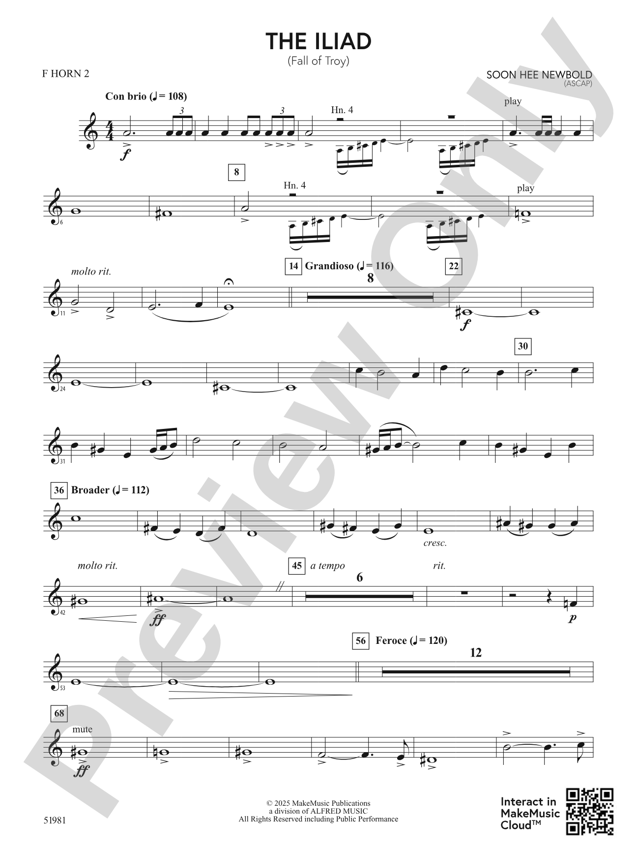 The Iliad: 2nd F Horn