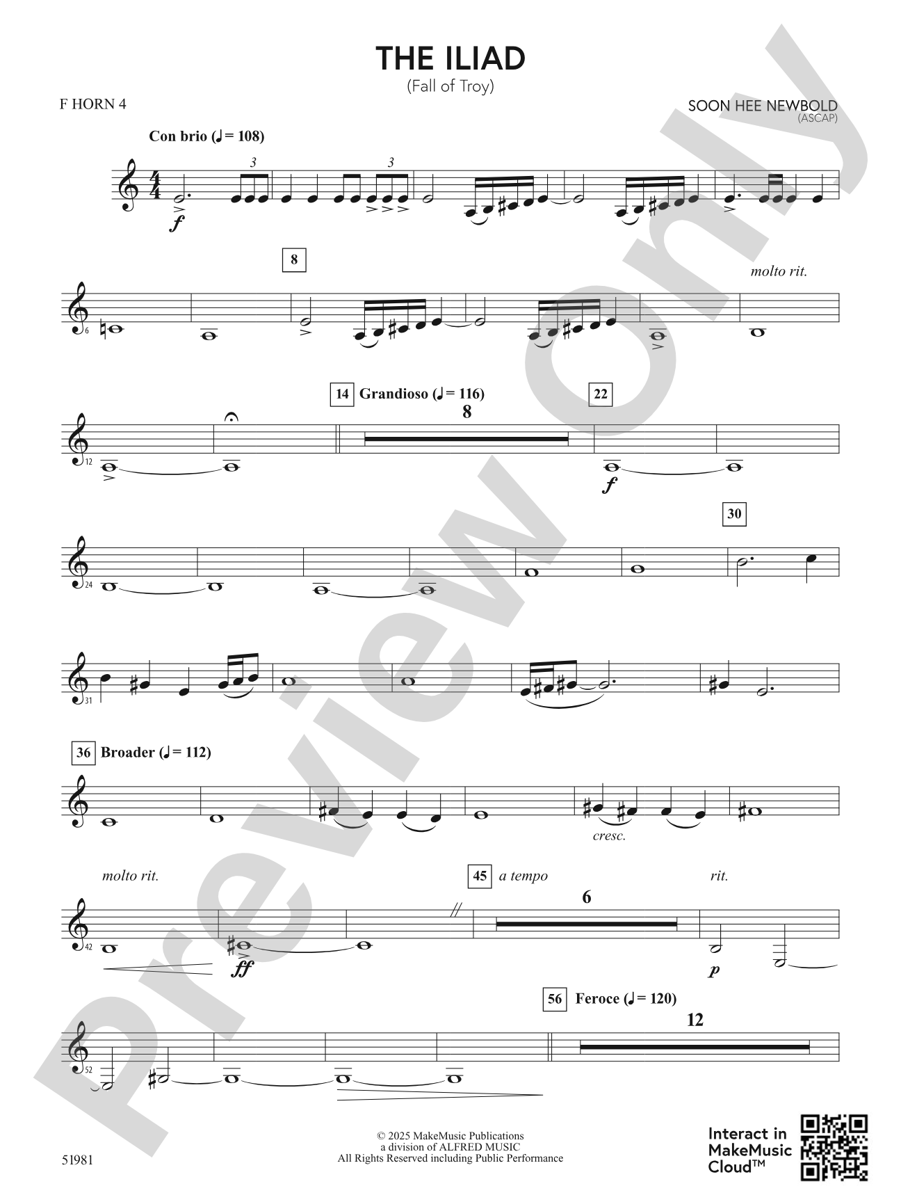 The Iliad: 4th F Horn