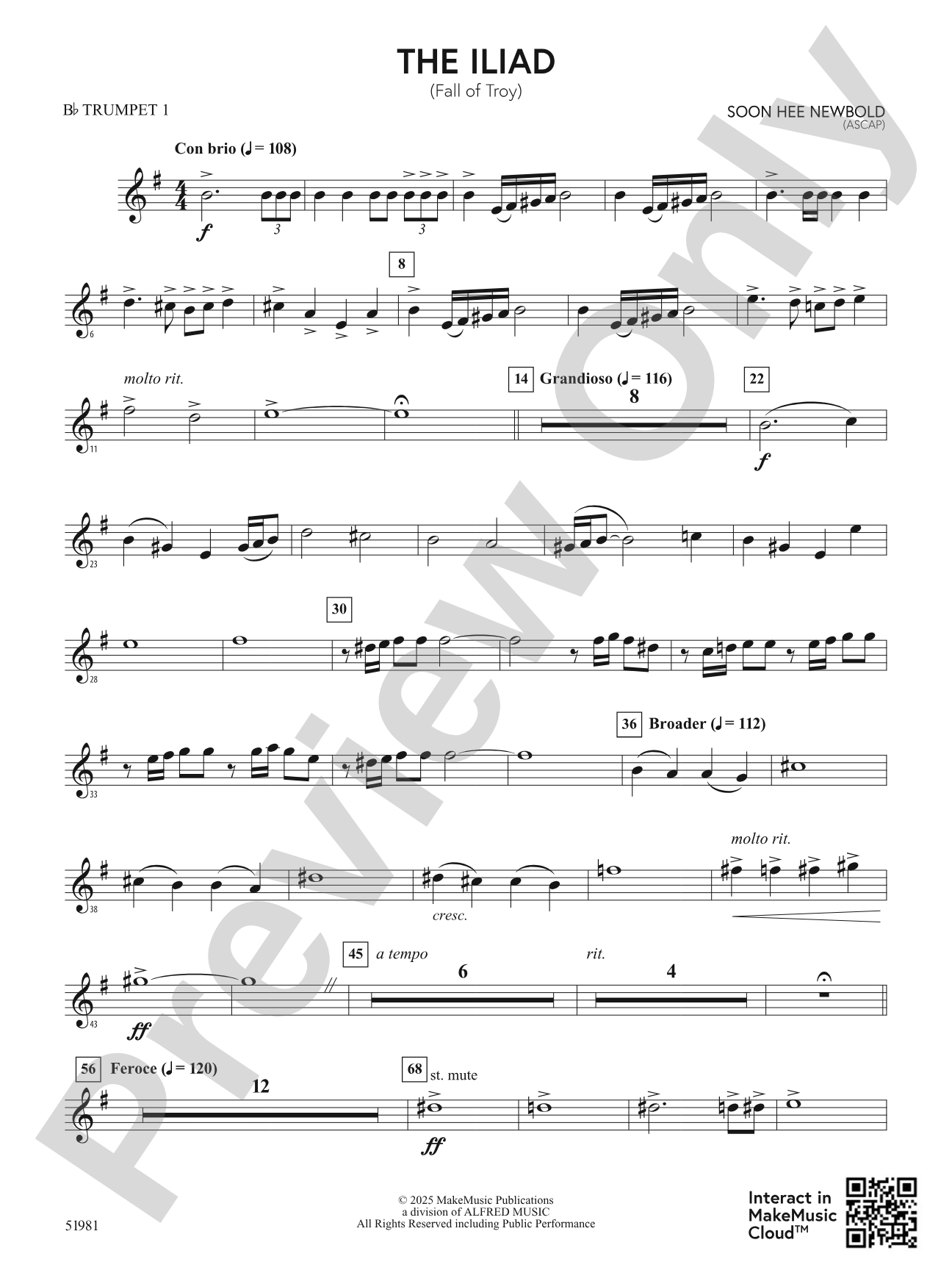 The Iliad: 1st B-flat Trumpet