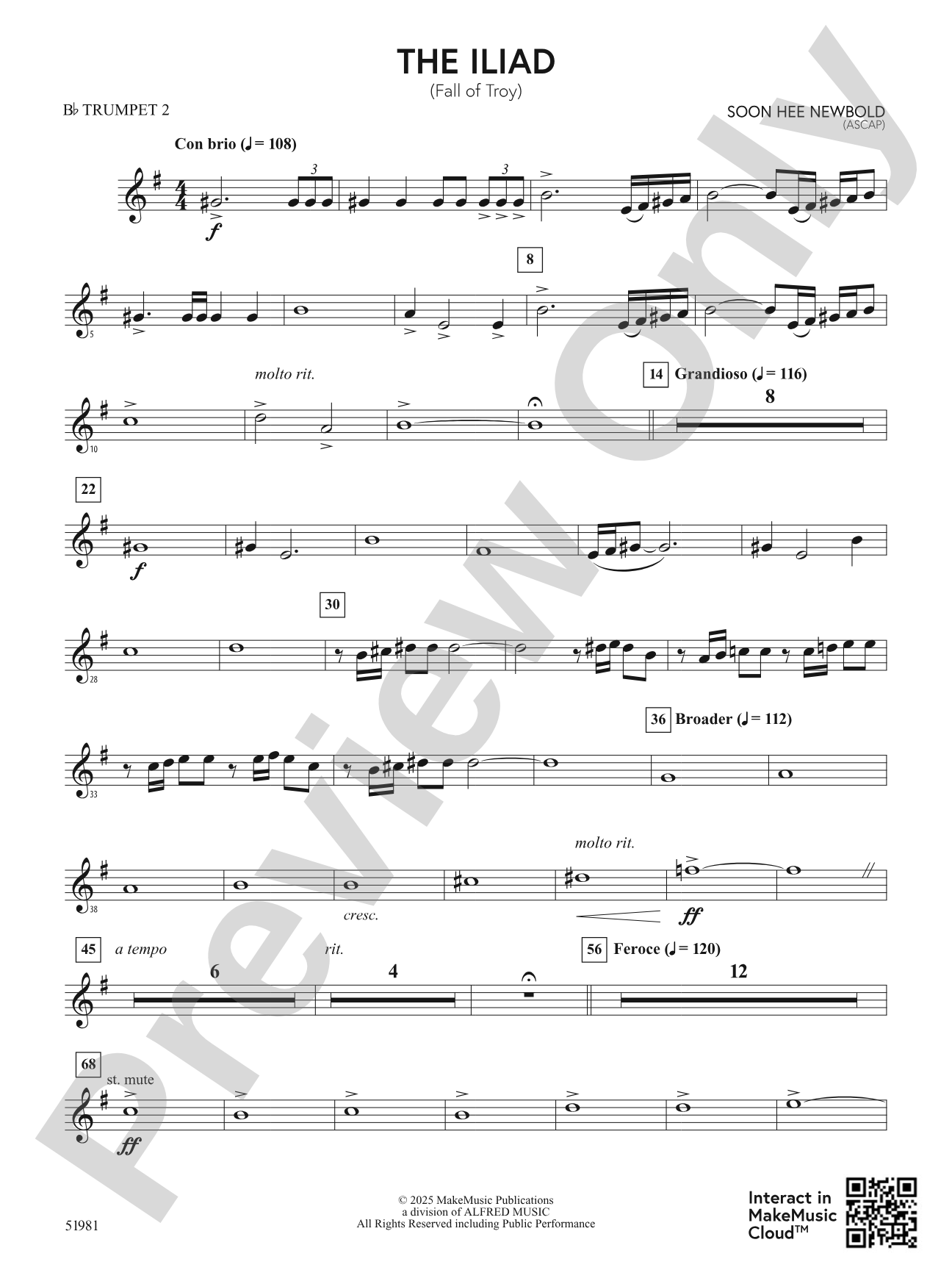 The Iliad: 2nd B-flat Trumpet