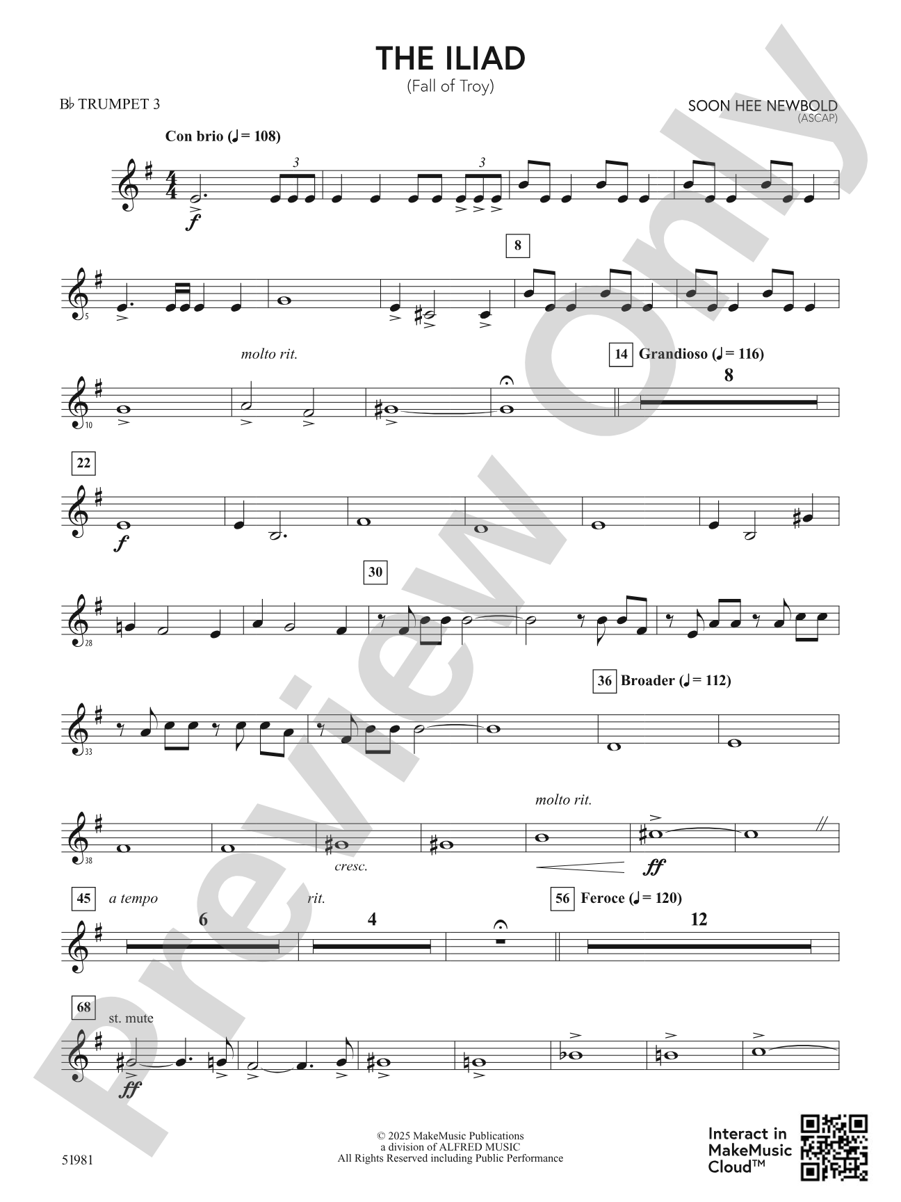 The Iliad: 3rd B-flat Trumpet