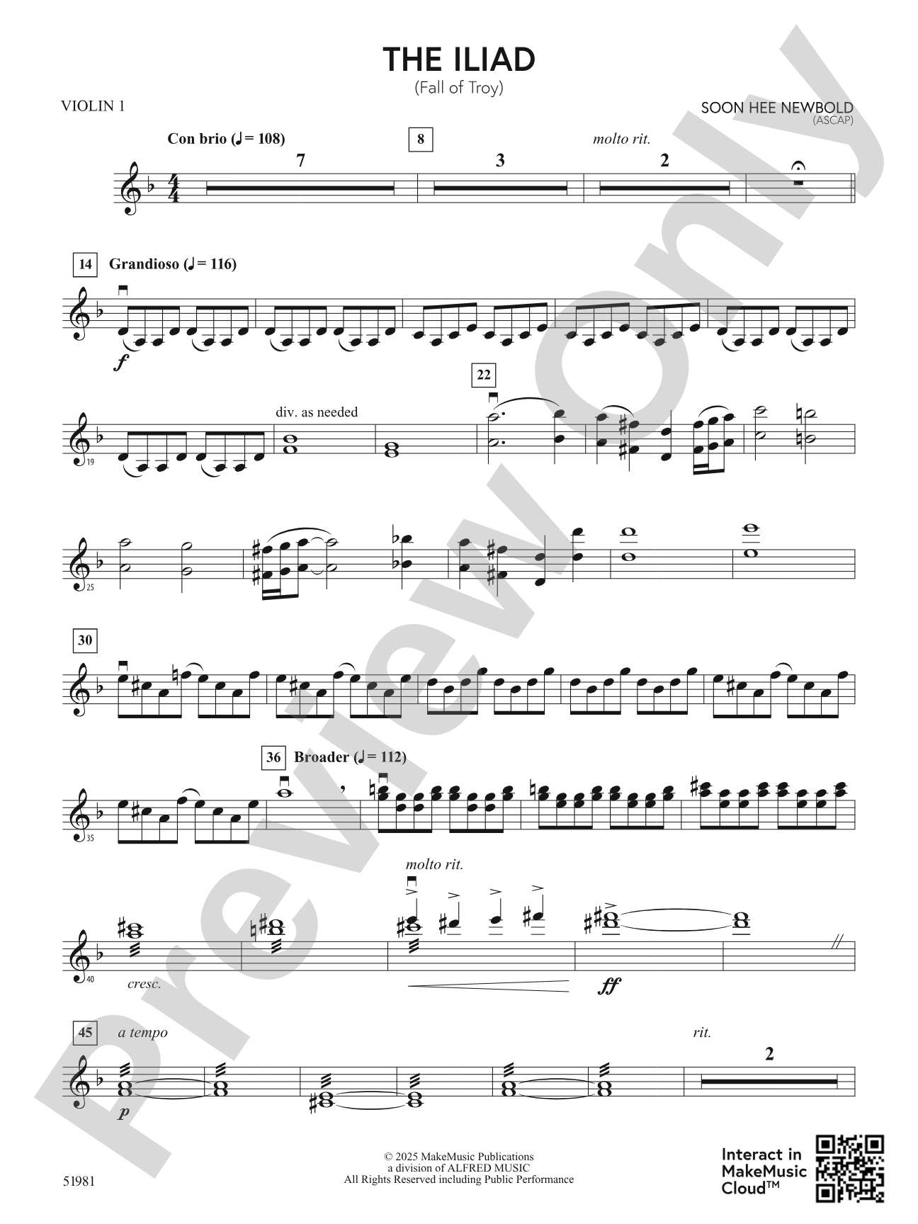 The Iliad: 1st Violin