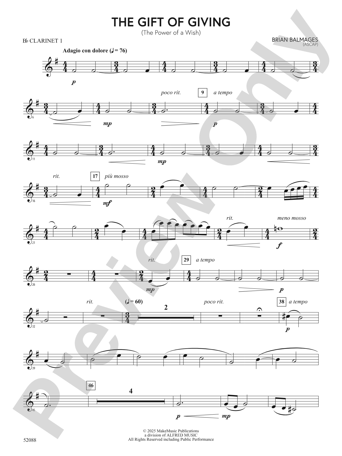 The Gift of Giving: 1st B-flat Clarinet