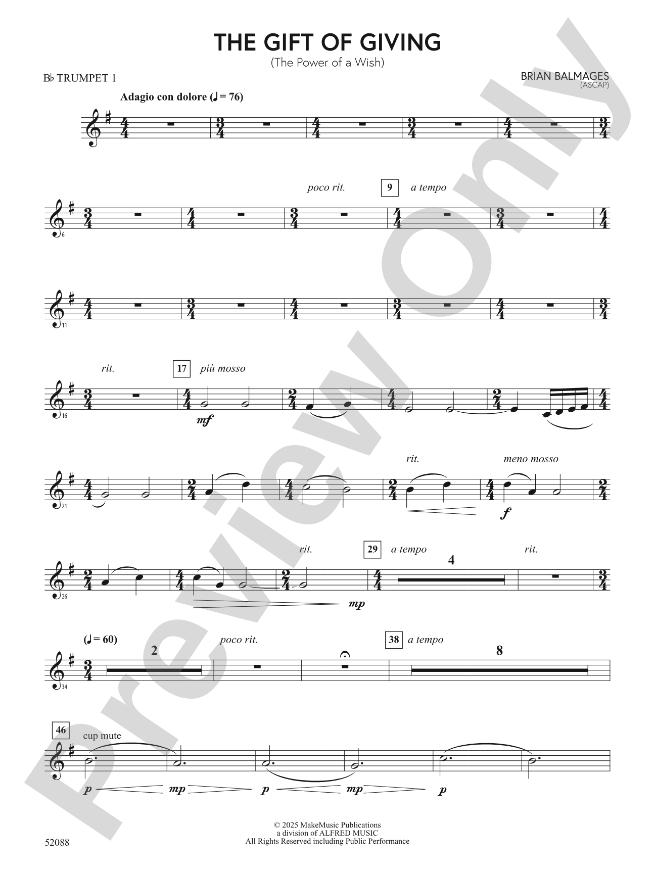 The Gift of Giving: 1st B-flat Trumpet