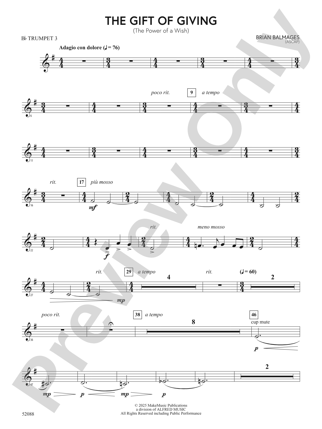 The Gift of Giving: 3rd B-flat Trumpet