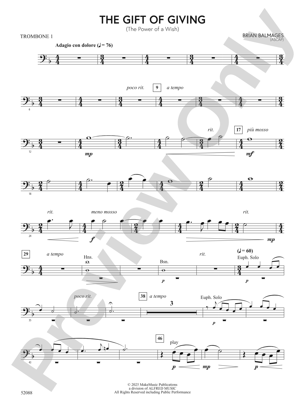 The Gift of Giving: 1st Trombone