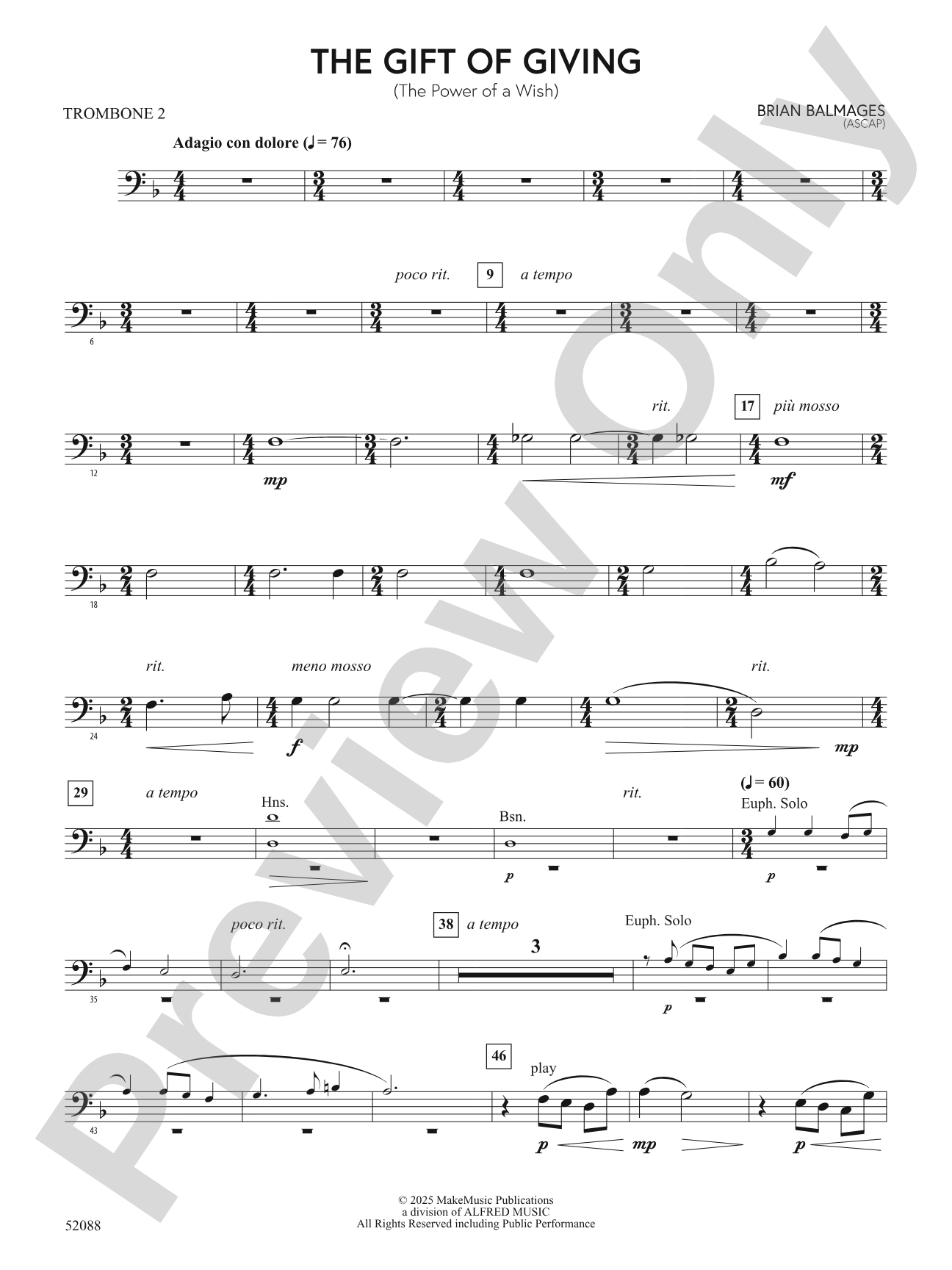 The Gift of Giving: 2nd Trombone