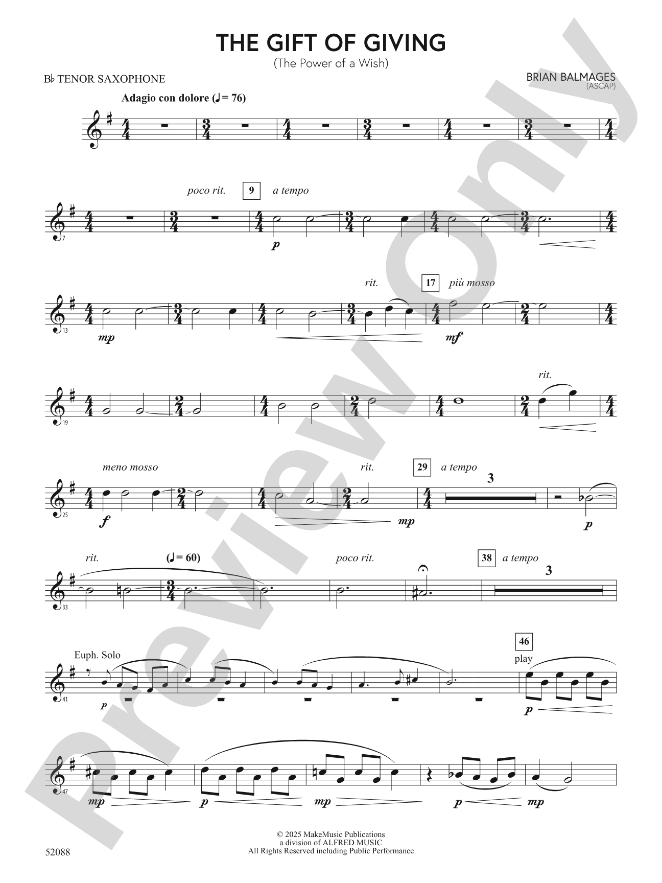 The Gift of Giving: B-flat Tenor Saxophone