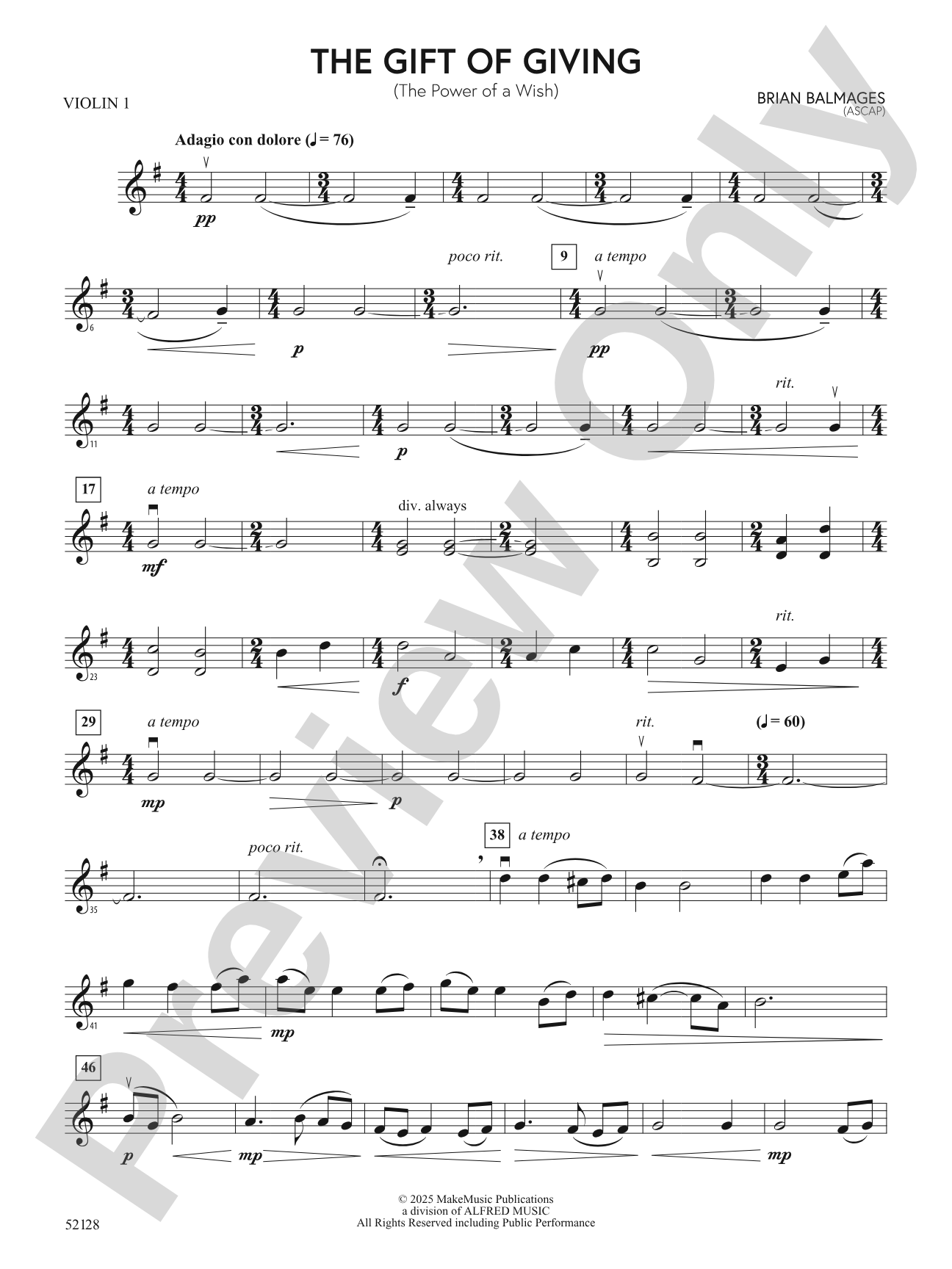 The Gift of Giving: 1st Violin