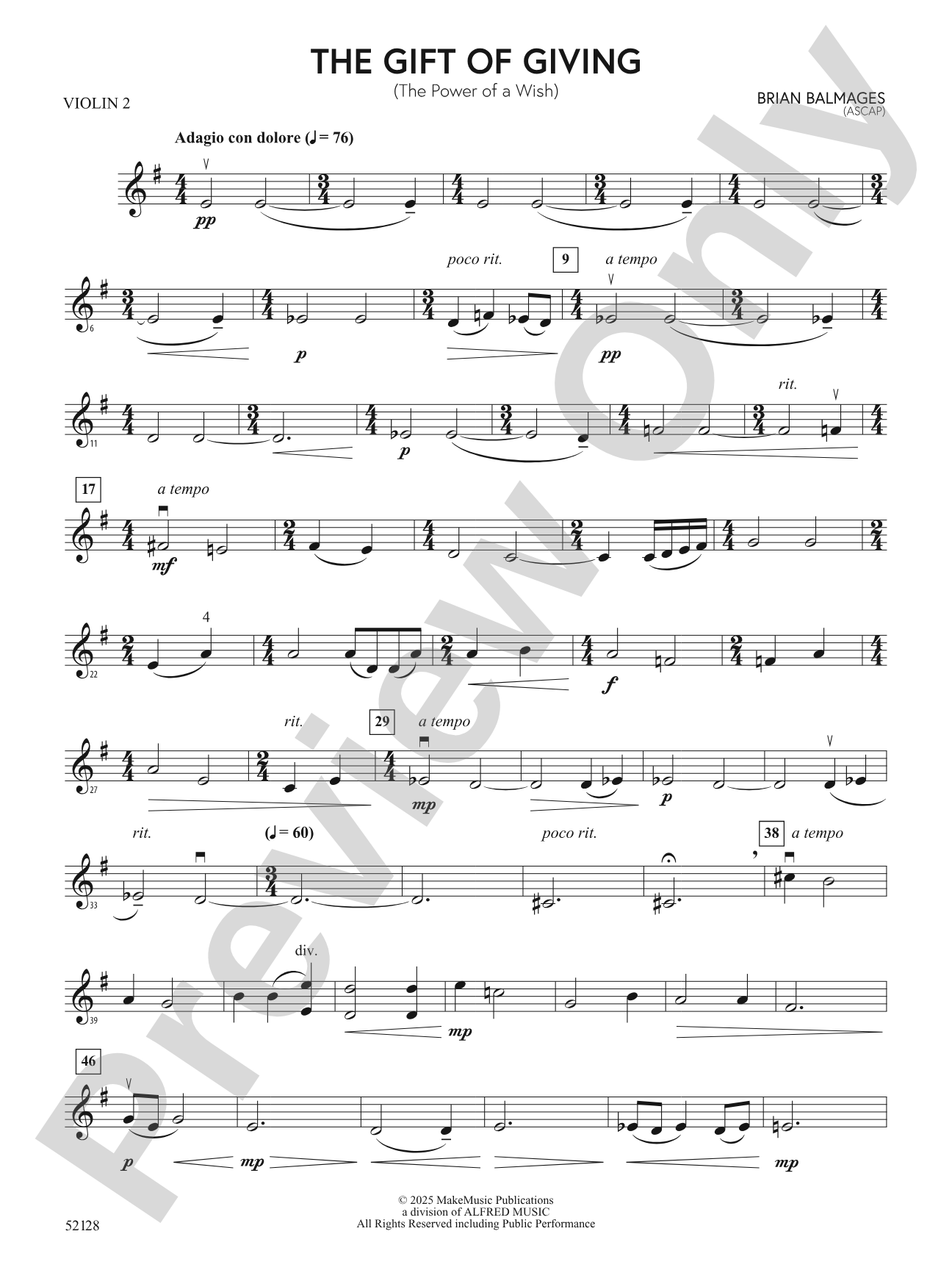 The Gift of Giving: 2nd Violin