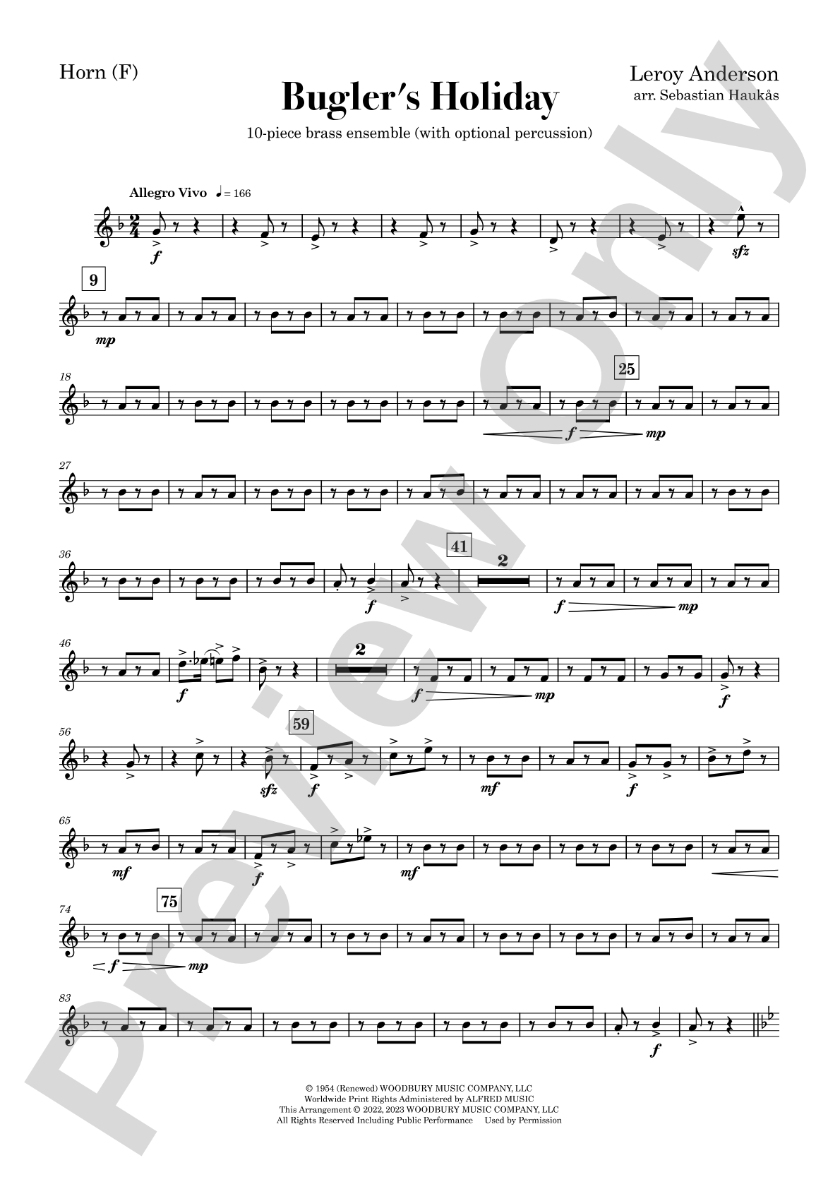 Bugler's Holiday: 1st F Horn