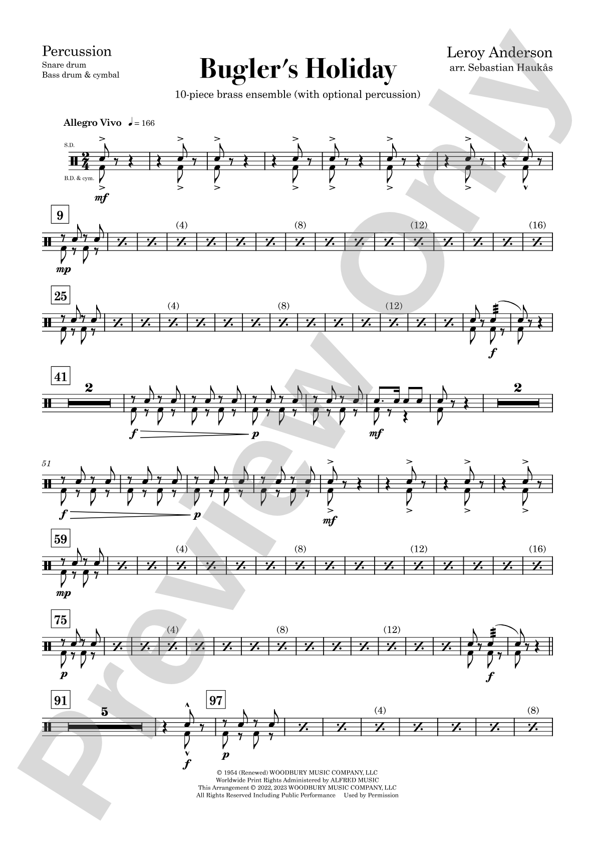 Bugler's Holiday: 1st Percussion