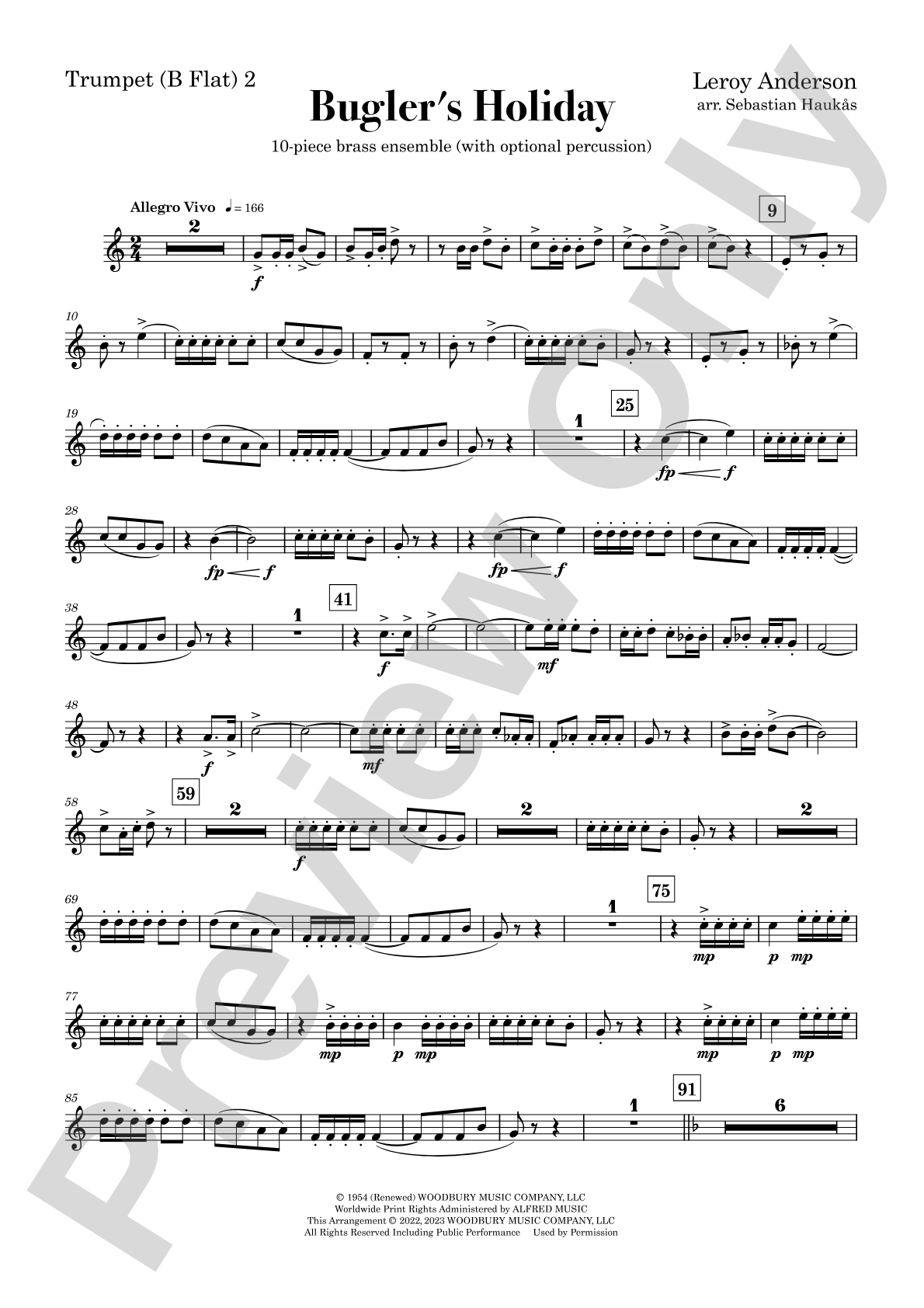 Bugler's Holiday: 2nd B-flat Trumpet