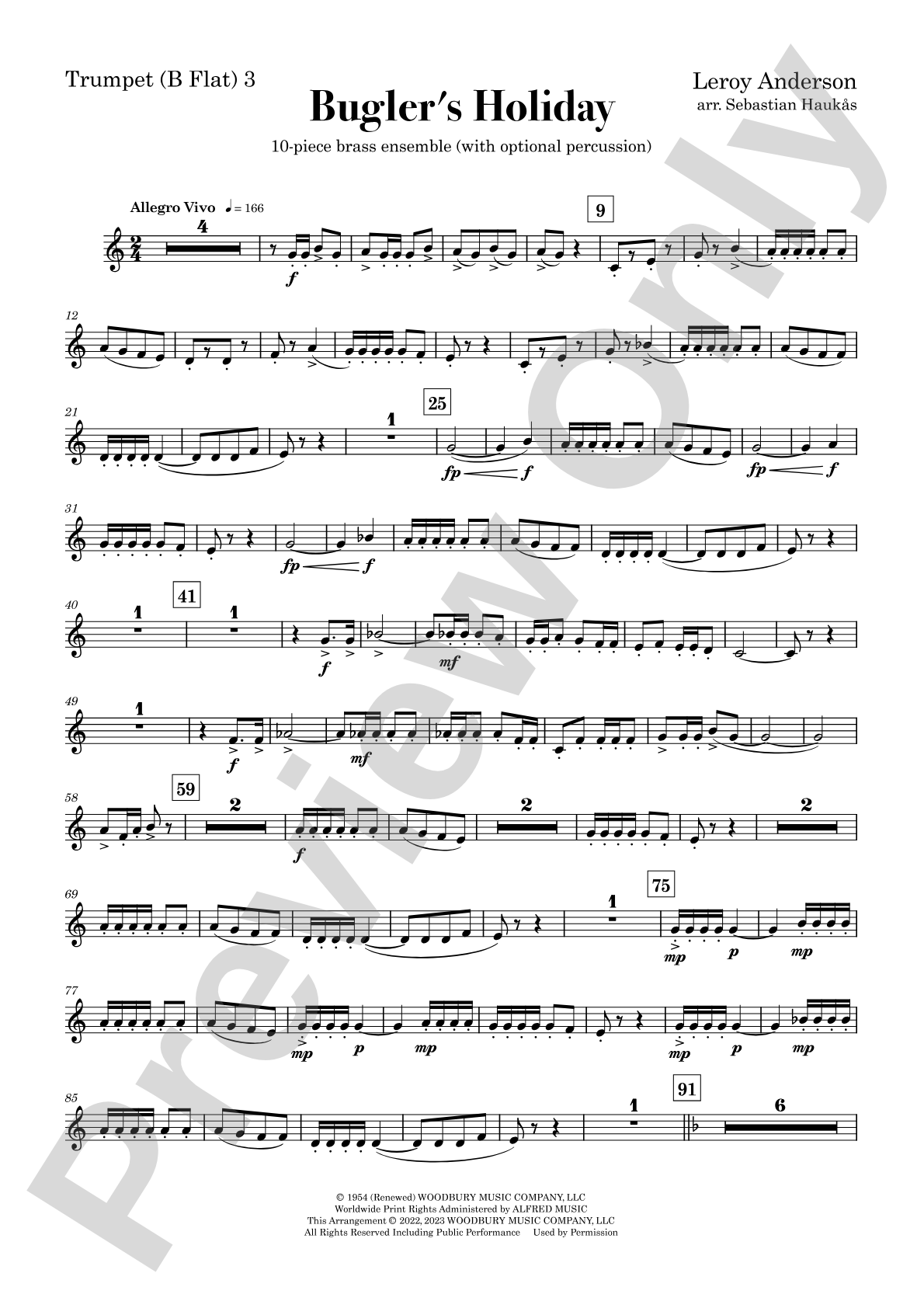 Bugler's Holiday: 3rd B-flat Trumpet