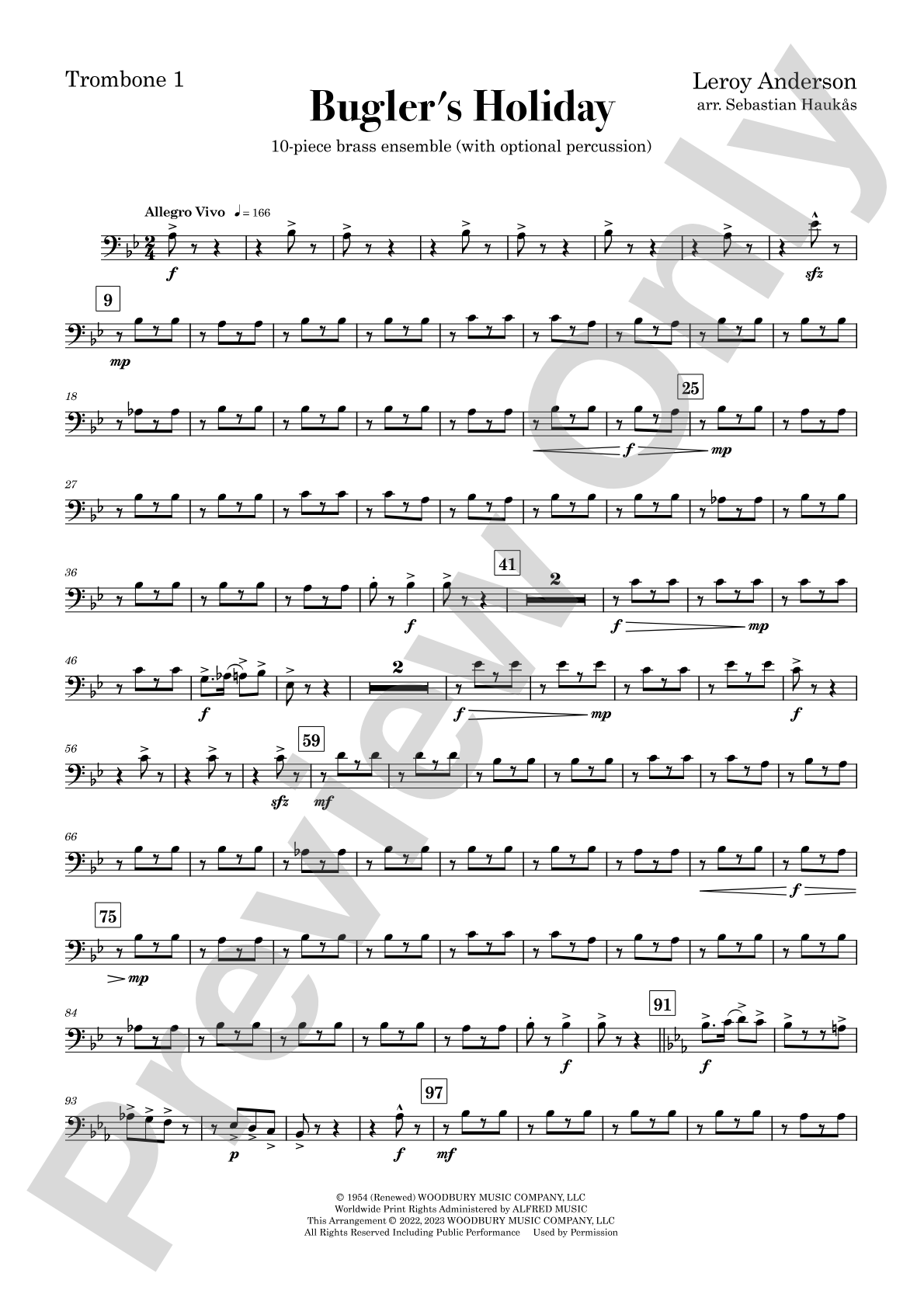 Bugler's Holiday: 1st Trombone