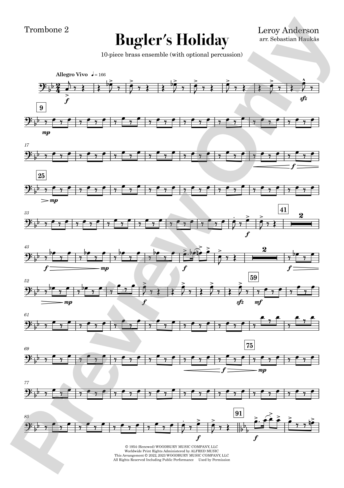 Bugler's Holiday: 2nd Trombone