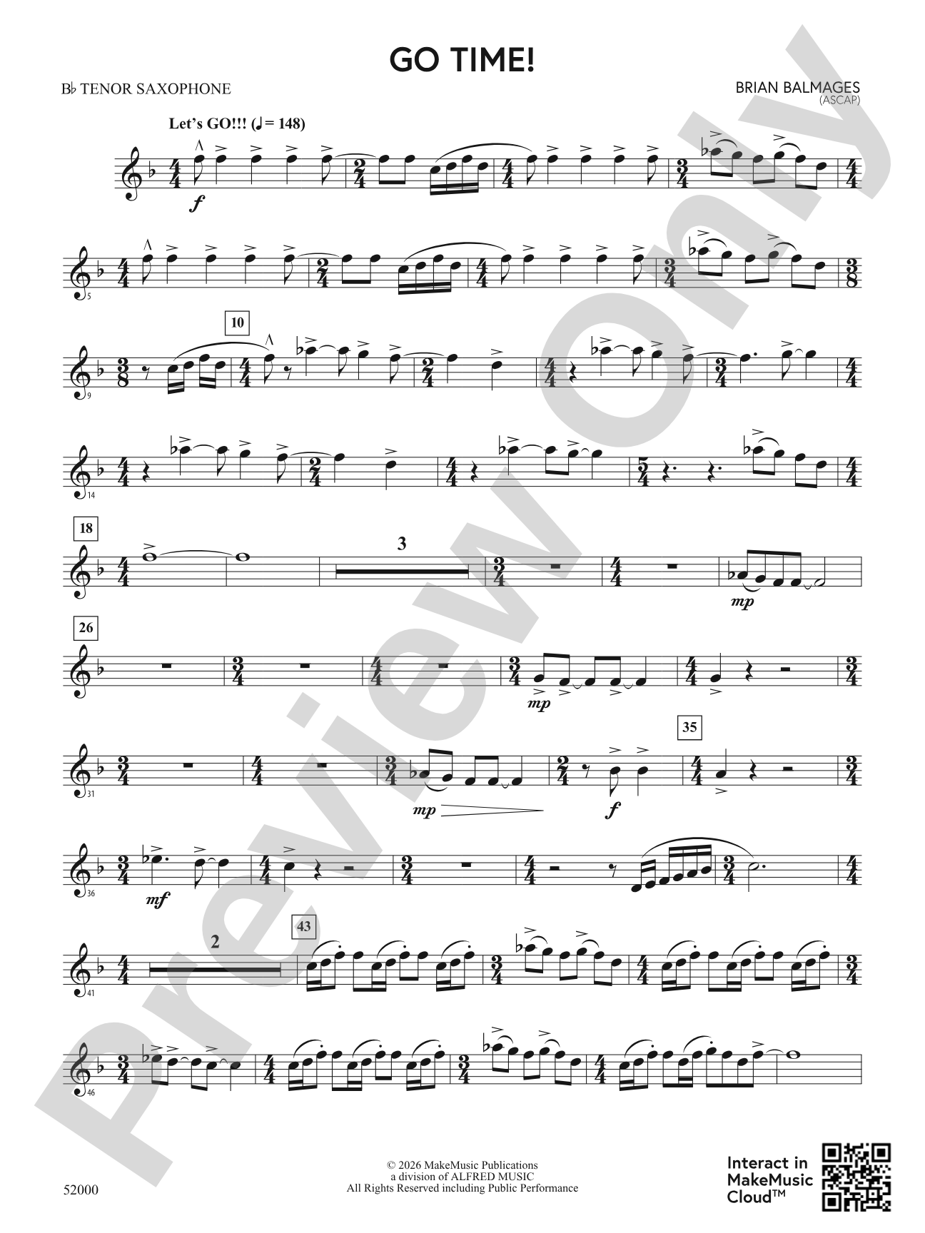 Go Time!: B-flat Tenor Saxophone