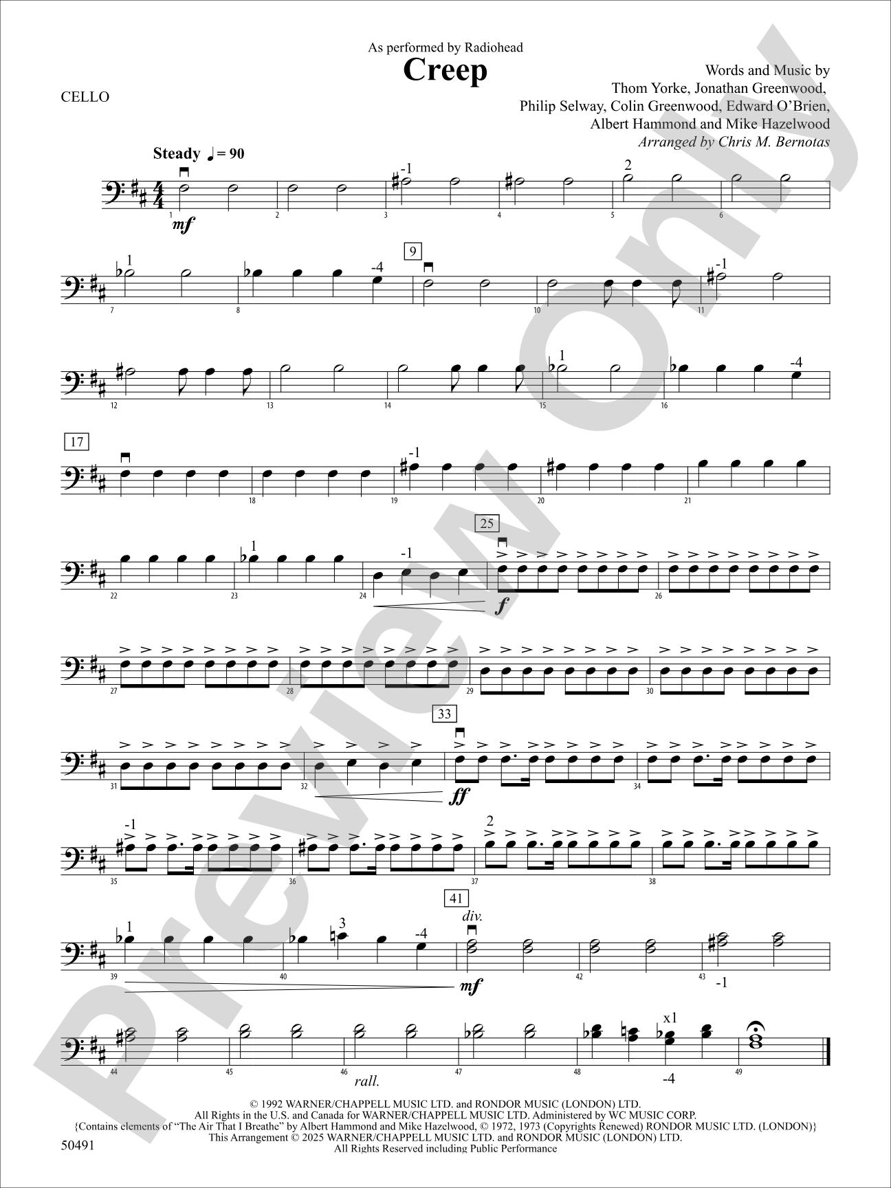 Creep: Cello