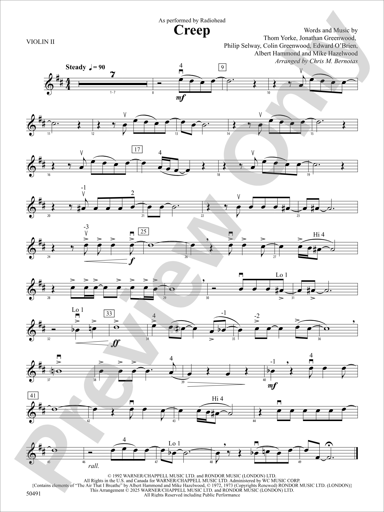 Creep: 2nd Violin