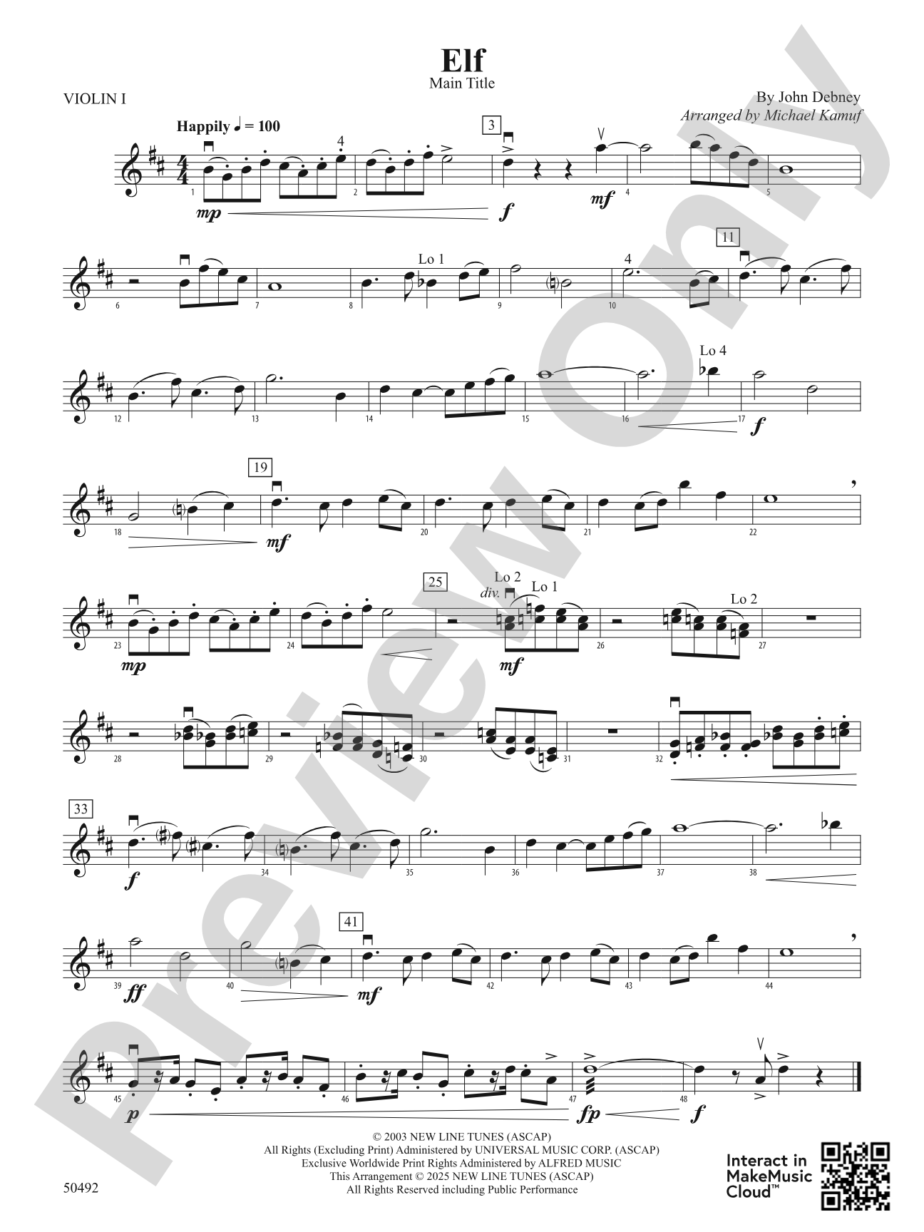 Elf: 1st Violin