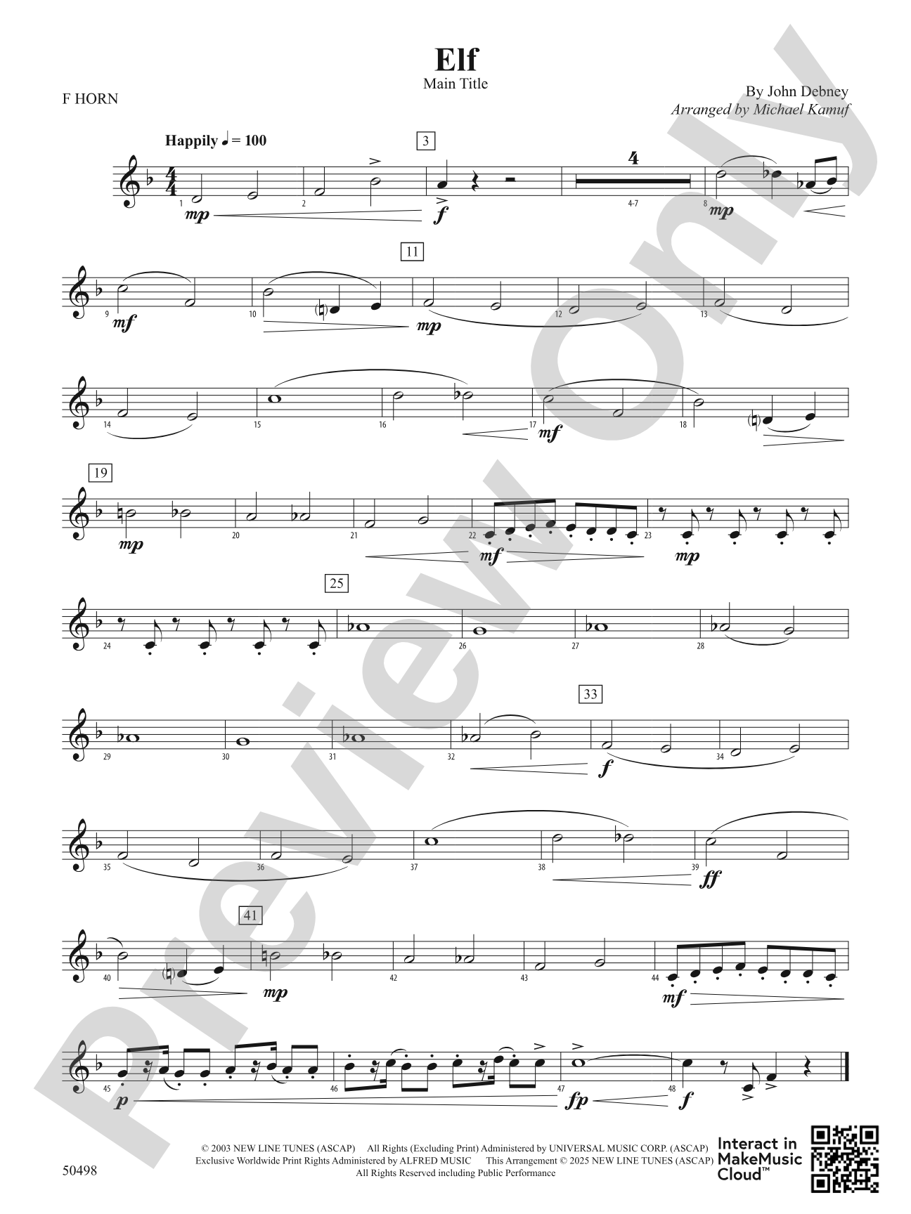 Elf: 1st F Horn