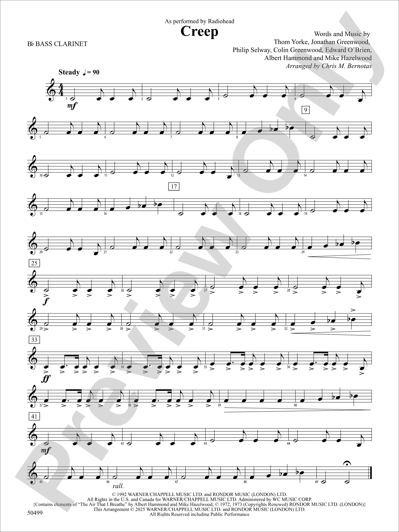 Creep: B-flat Bass Clarinet