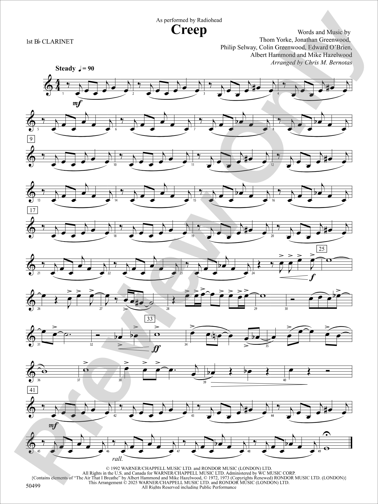 Creep: 1st B-flat Clarinet