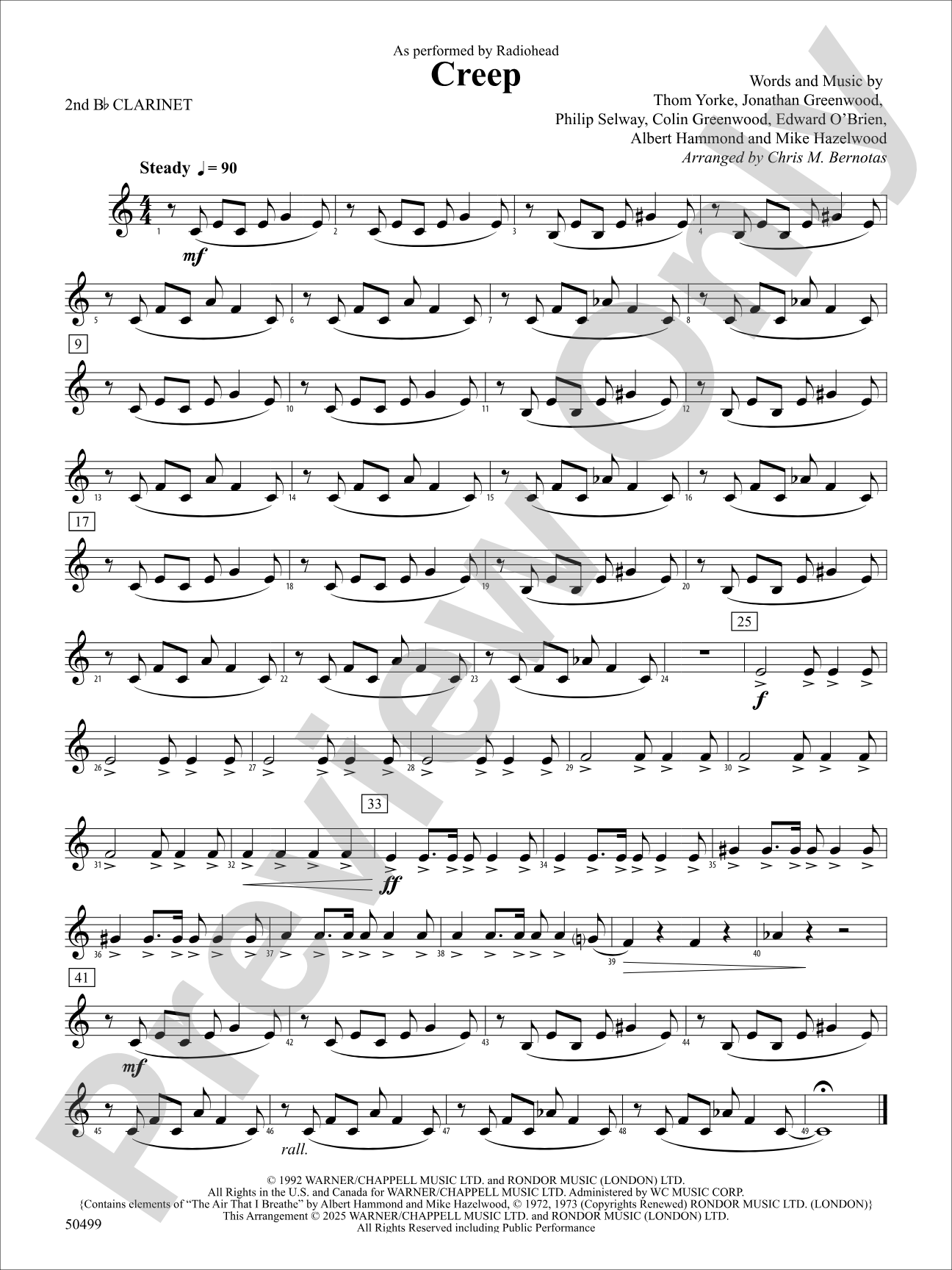 Creep: 2nd B-flat Clarinet