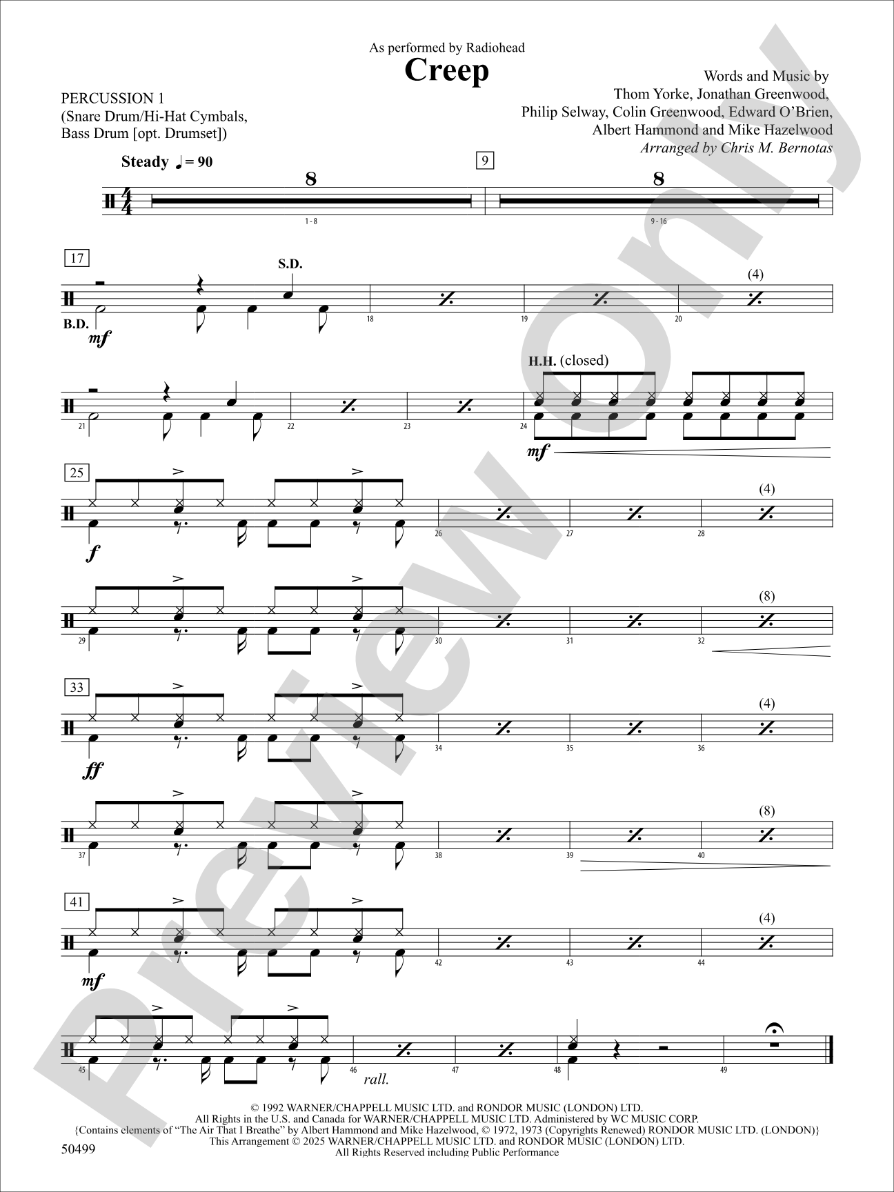 Creep: 1st Percussion