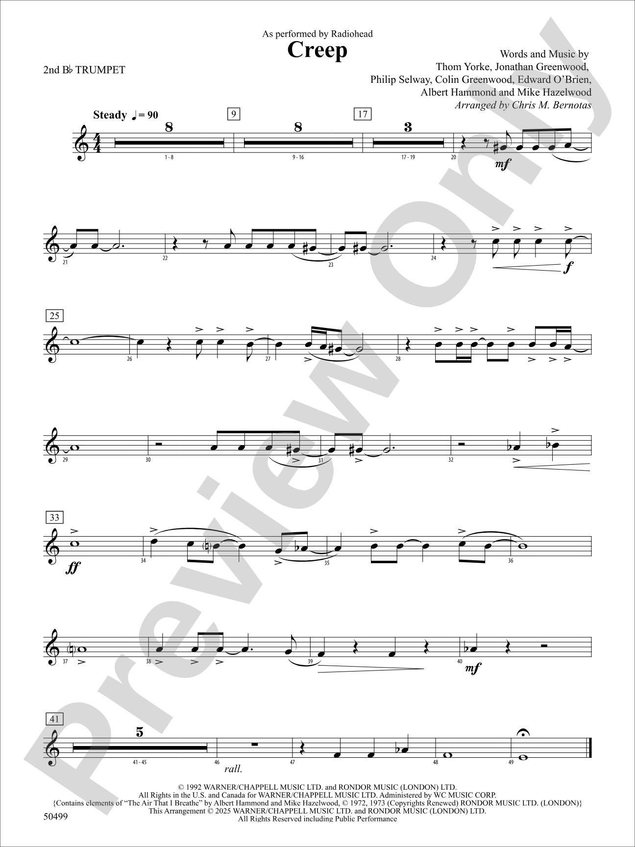 Creep: 2nd B-flat Trumpet