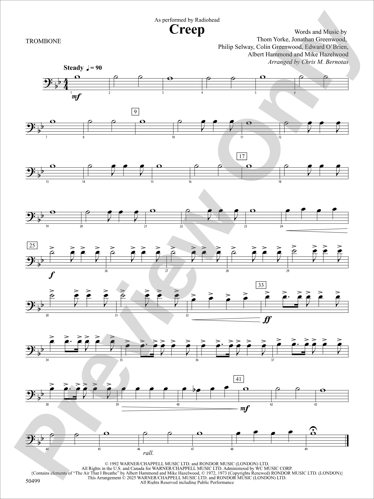 Creep: 1st Trombone