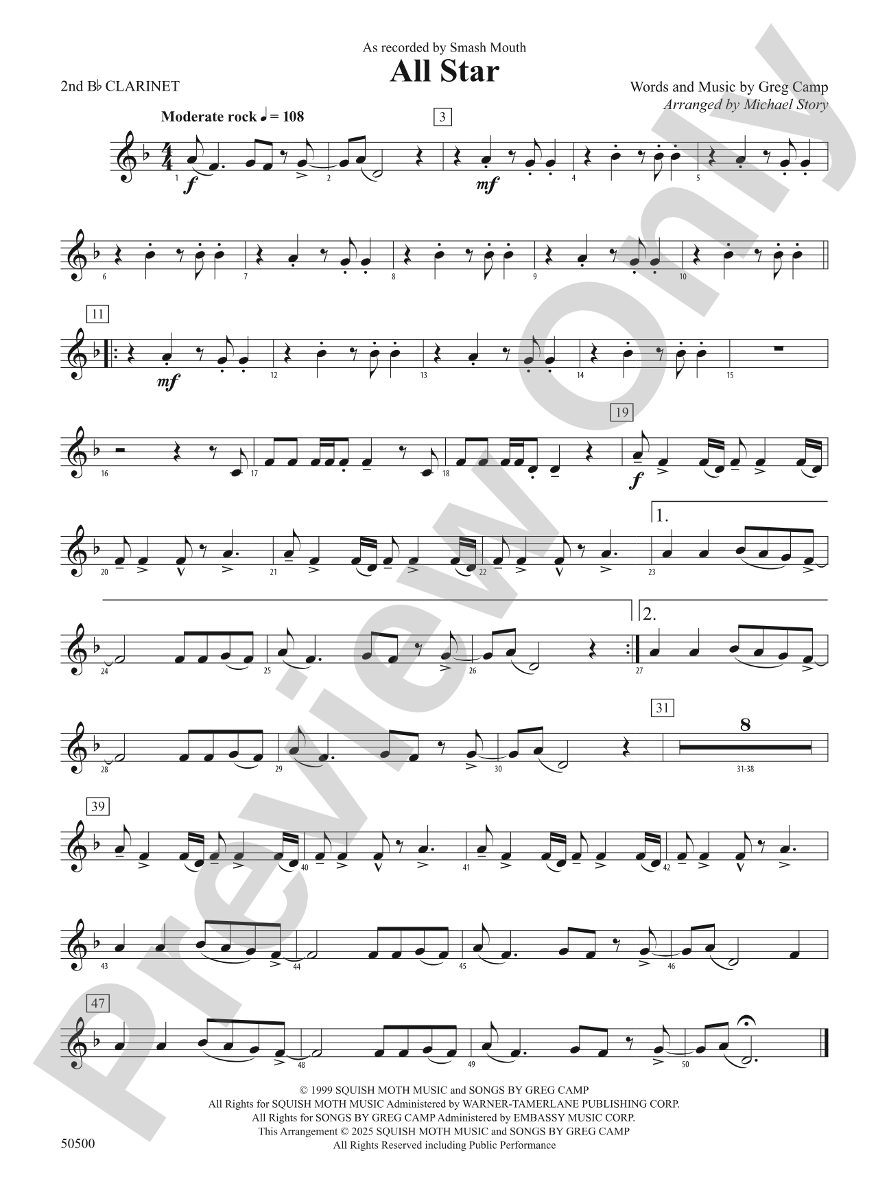 ALL STAR/PYB: 2nd B-flat Clarinet
