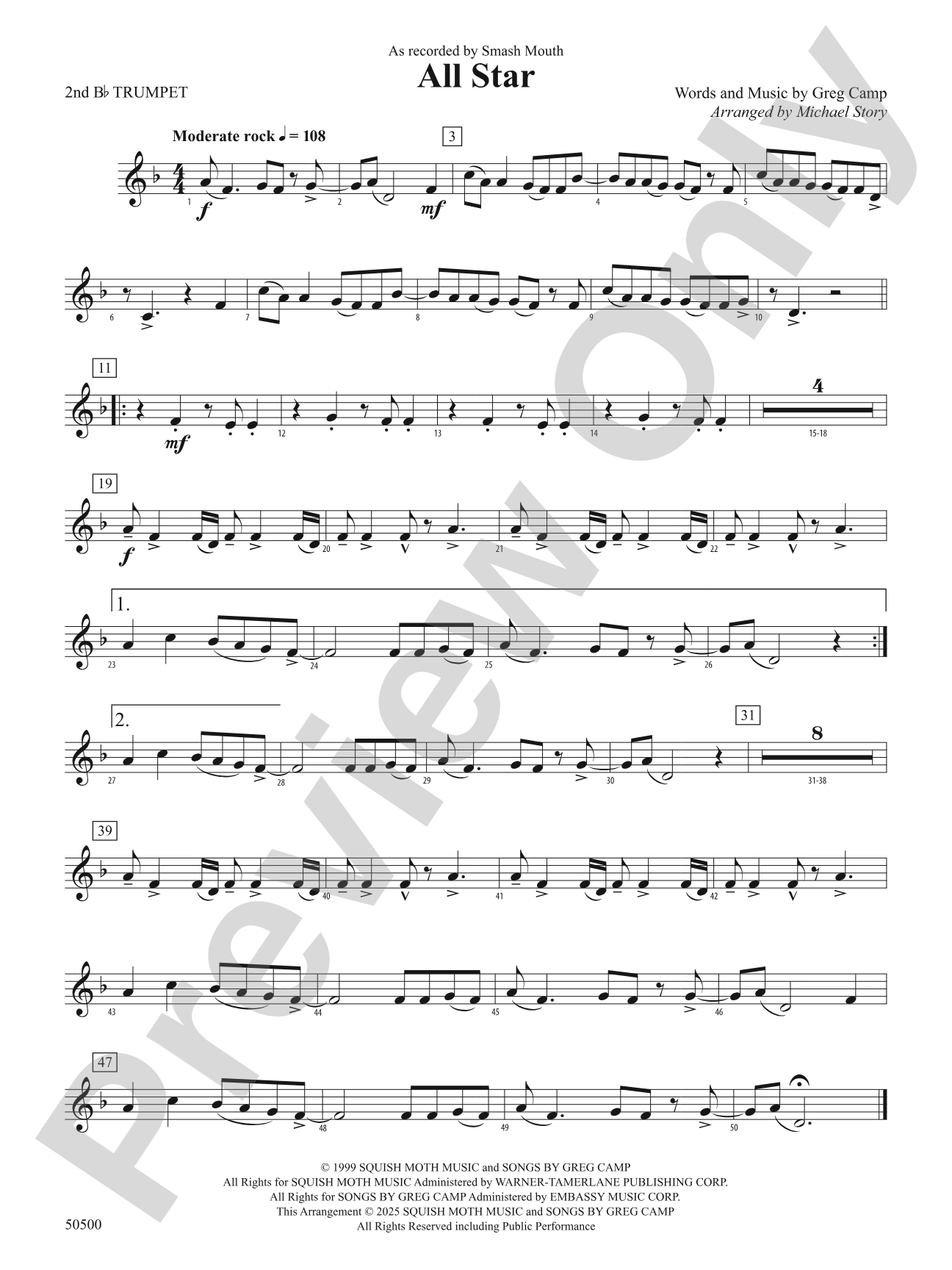 ALL STAR/PYB: 2nd B-flat Trumpet