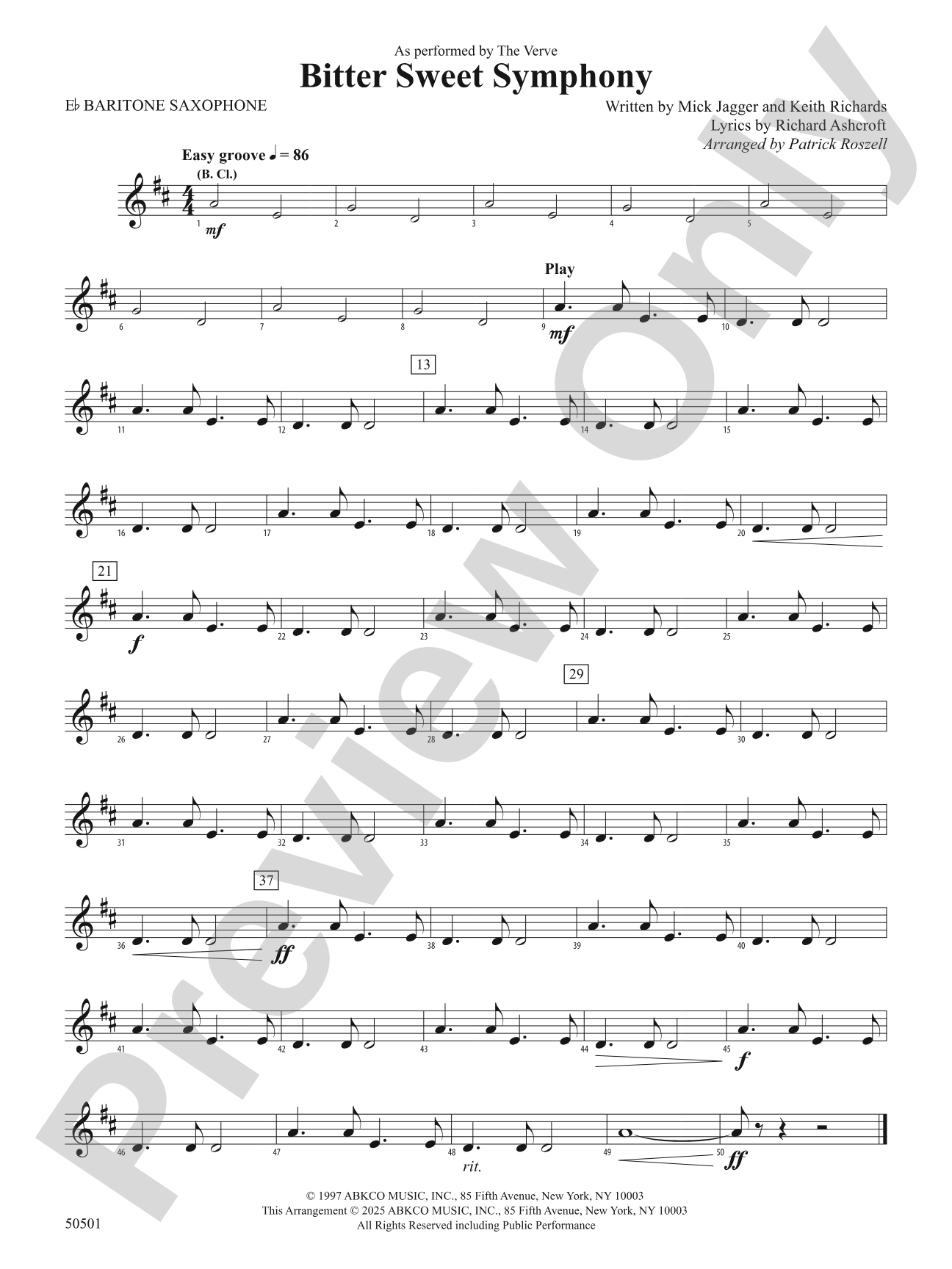Bitter Sweet Symphony: E-flat Baritone Saxophone