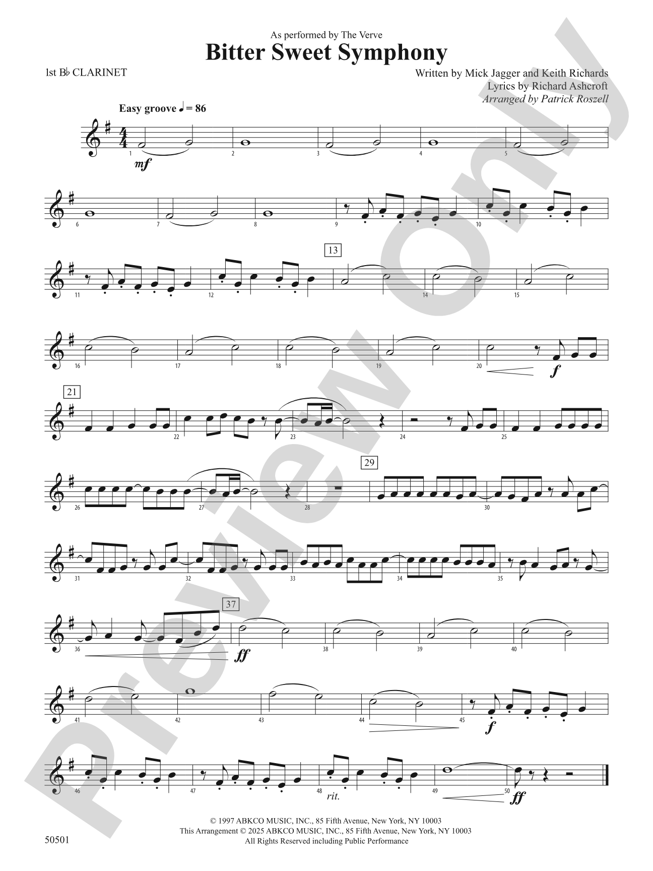Bitter Sweet Symphony: 1st B-flat Clarinet