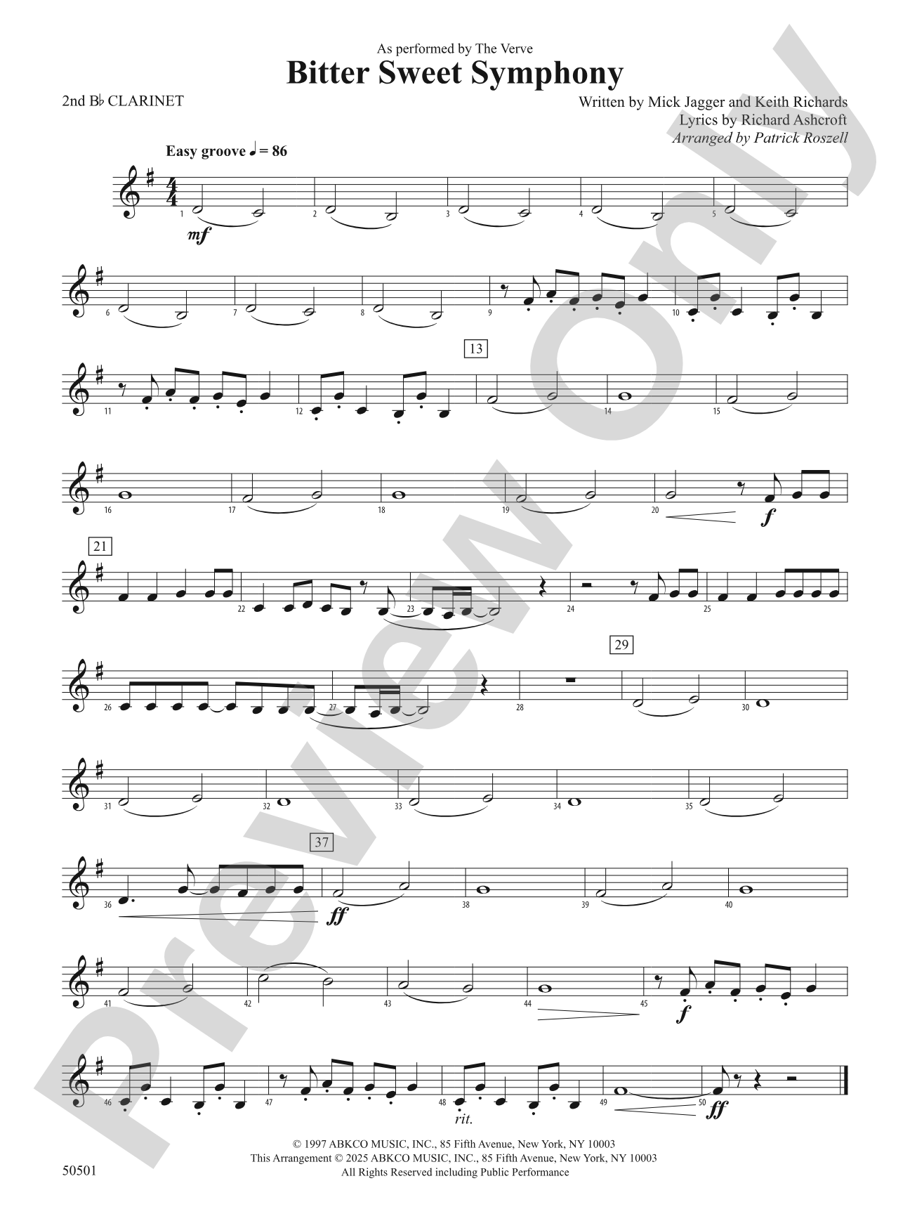 Bitter Sweet Symphony: 2nd B-flat Clarinet