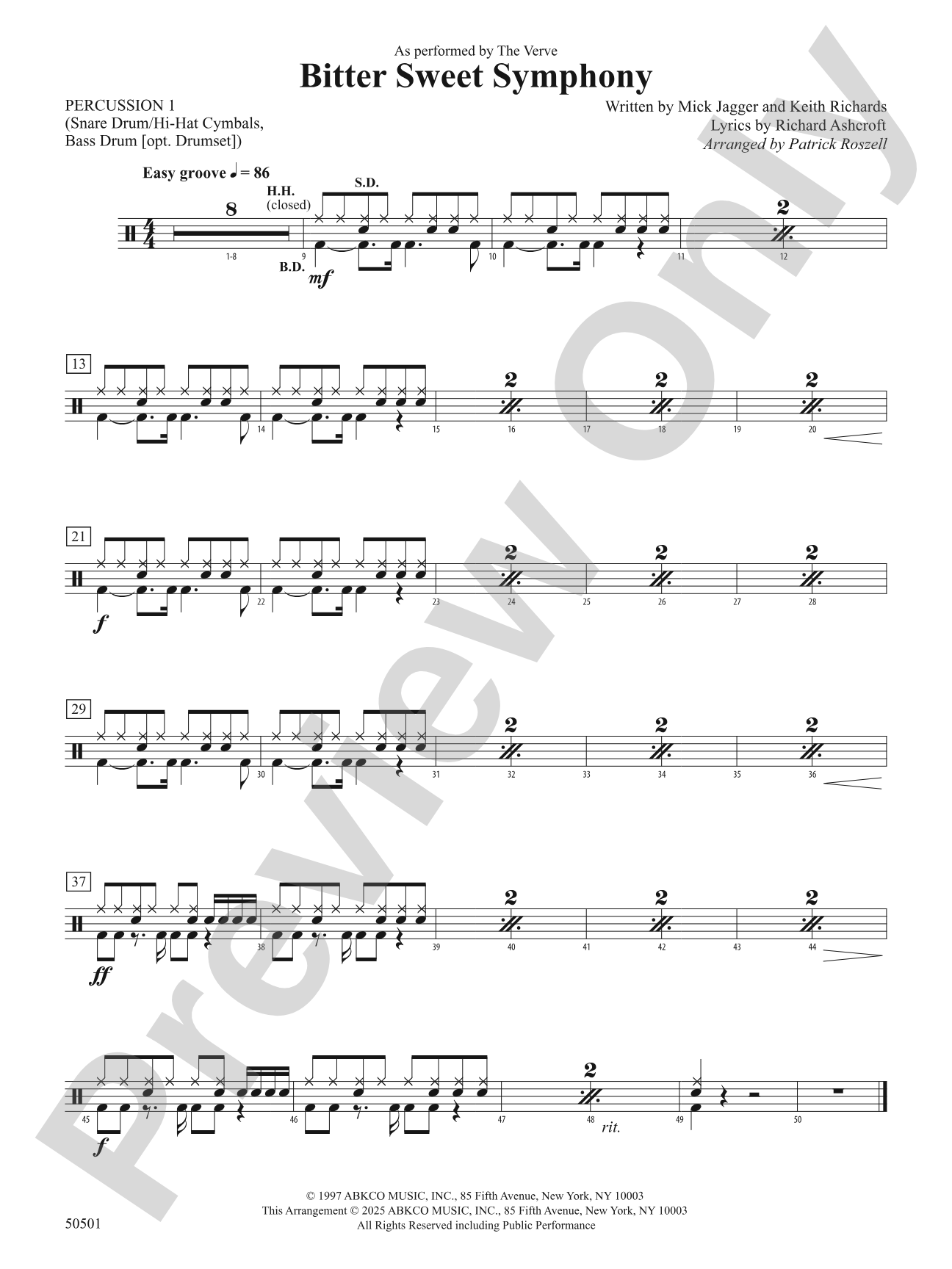 Bitter Sweet Symphony: 1st Percussion