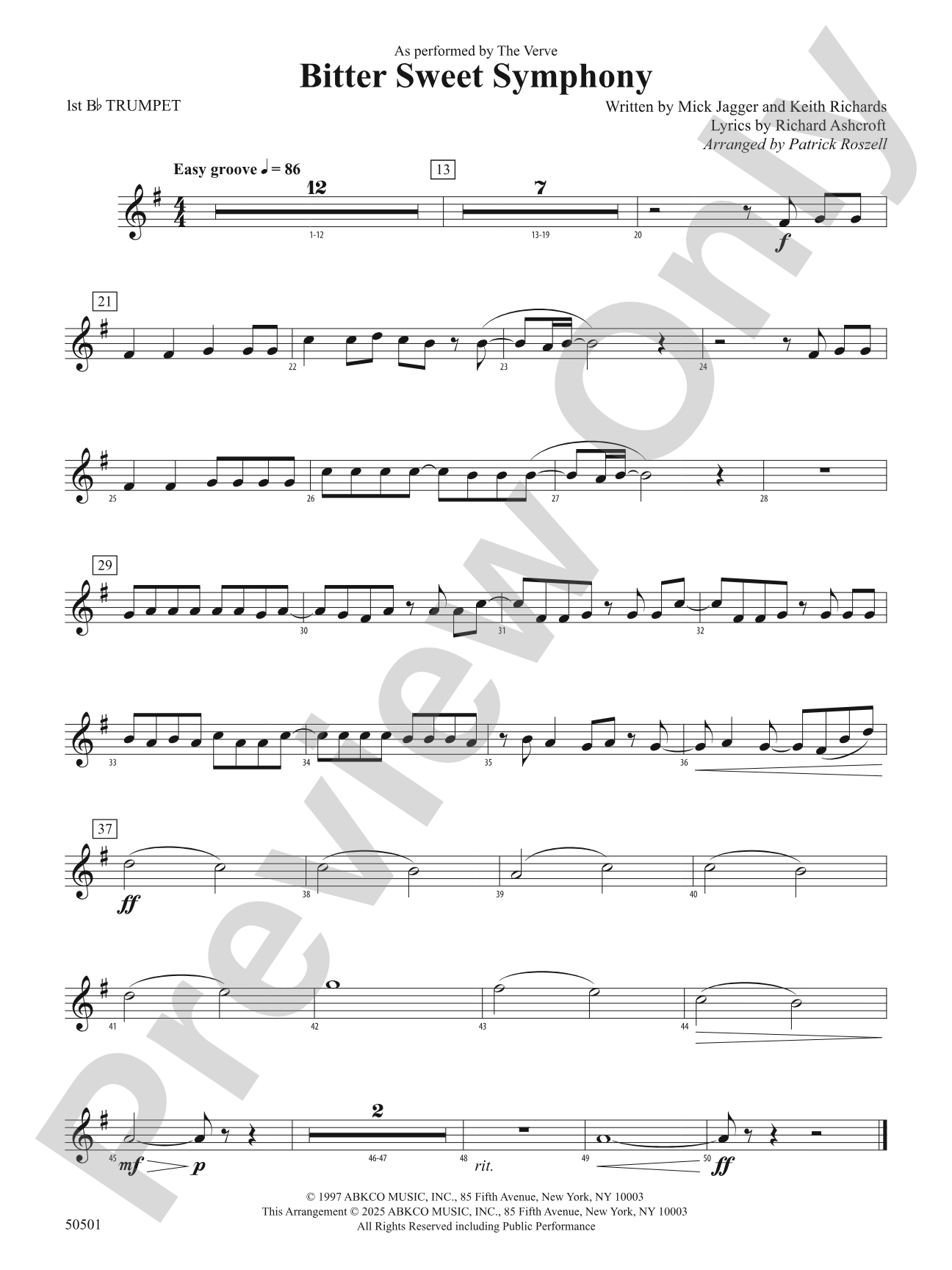 Bitter Sweet Symphony: 1st B-flat Trumpet