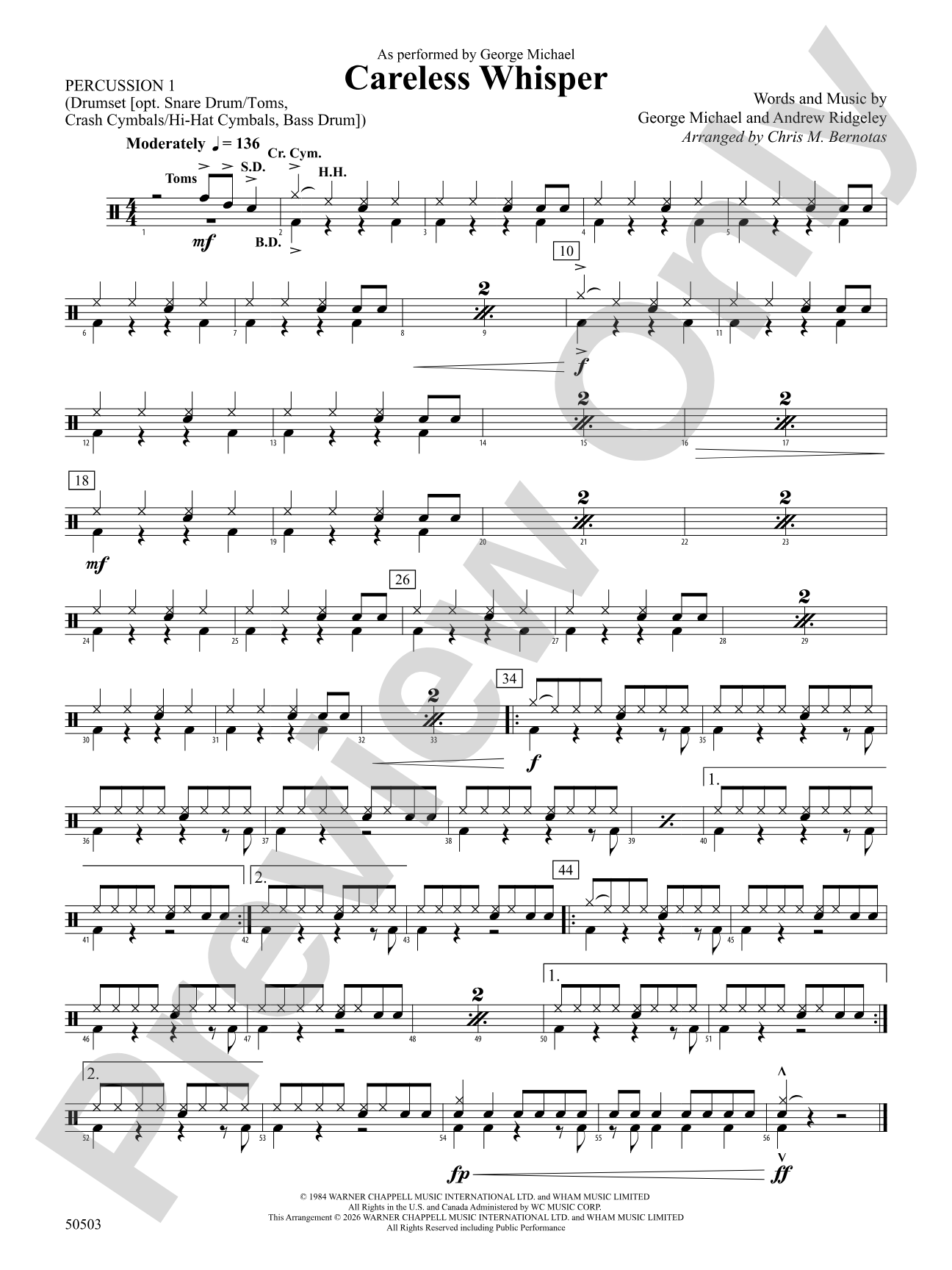 Careless Whisper: 1st Percussion