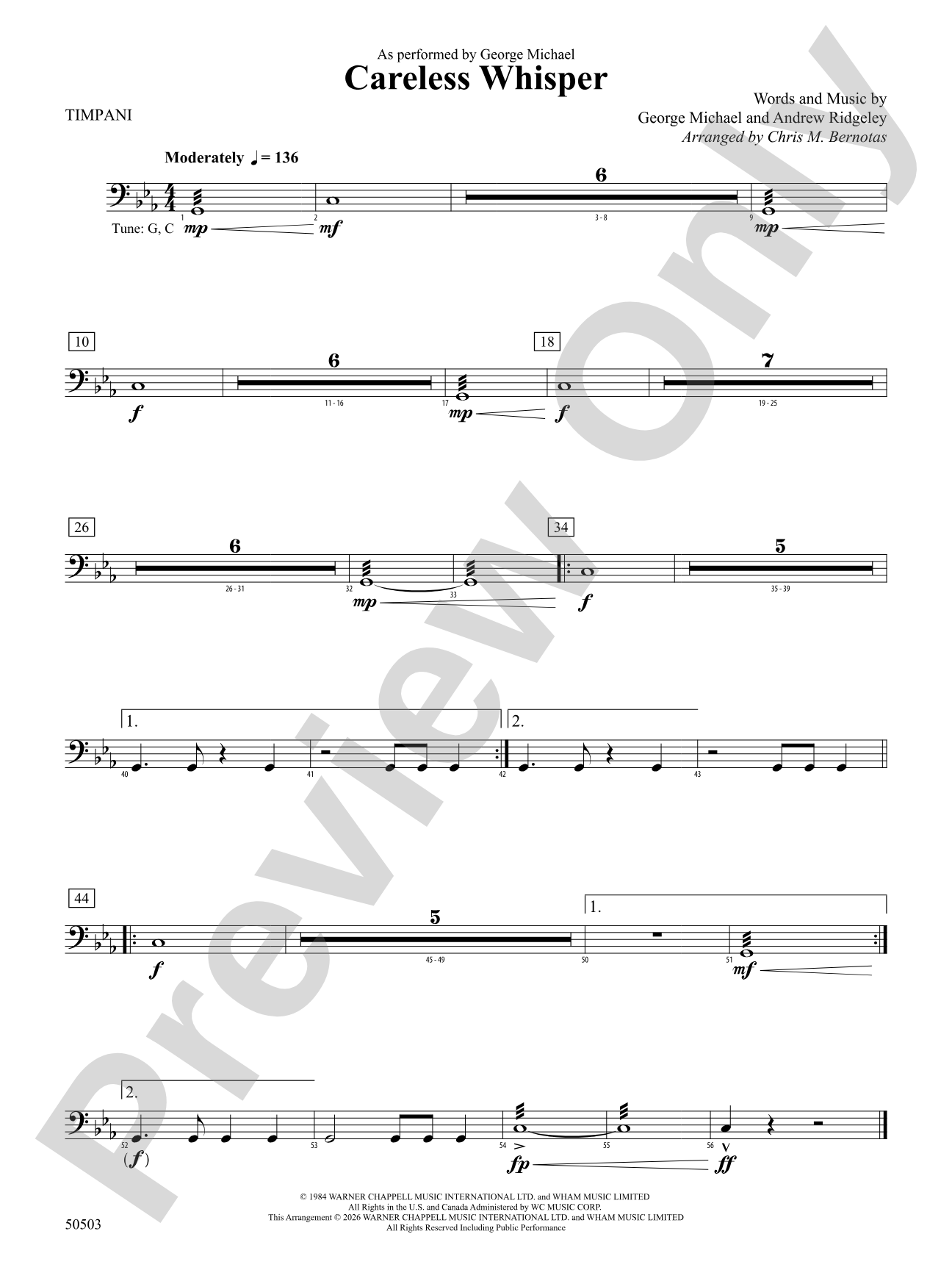 Careless Whisper: Timpani