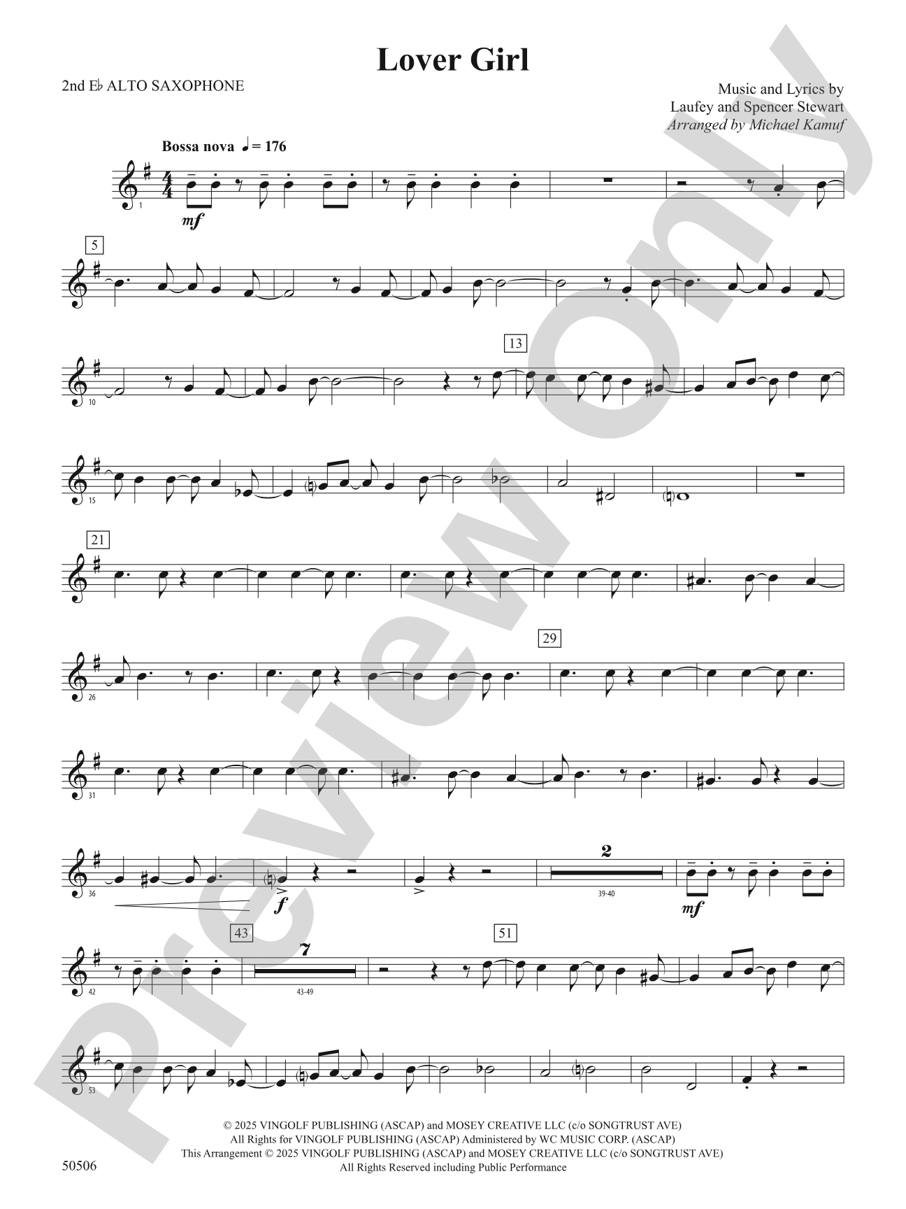 Lover Girl: 2nd E-flat Alto Saxophone